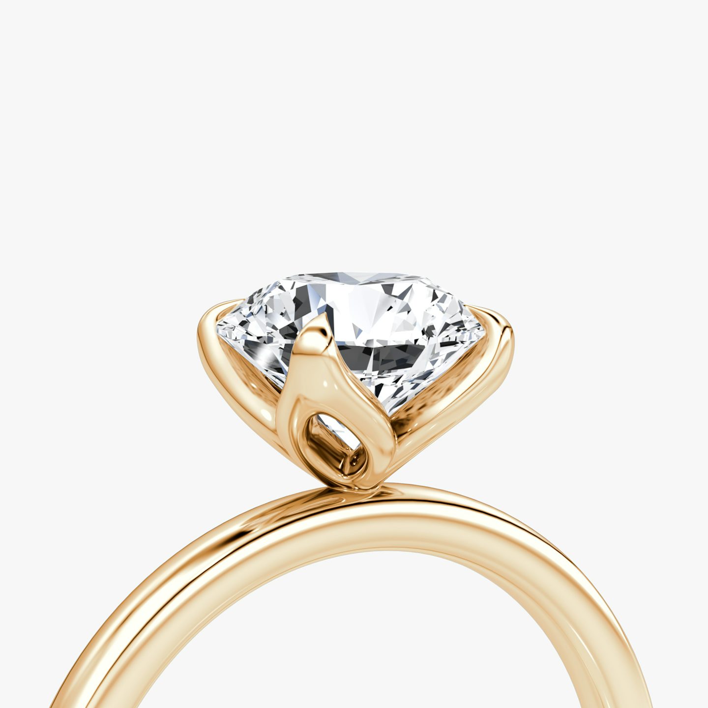 The Classic Petal | Round Brilliant | 14k | Rose Gold | bandAccent: Plain | caratWeight: 1.0ct | diamondOrientation: vertical