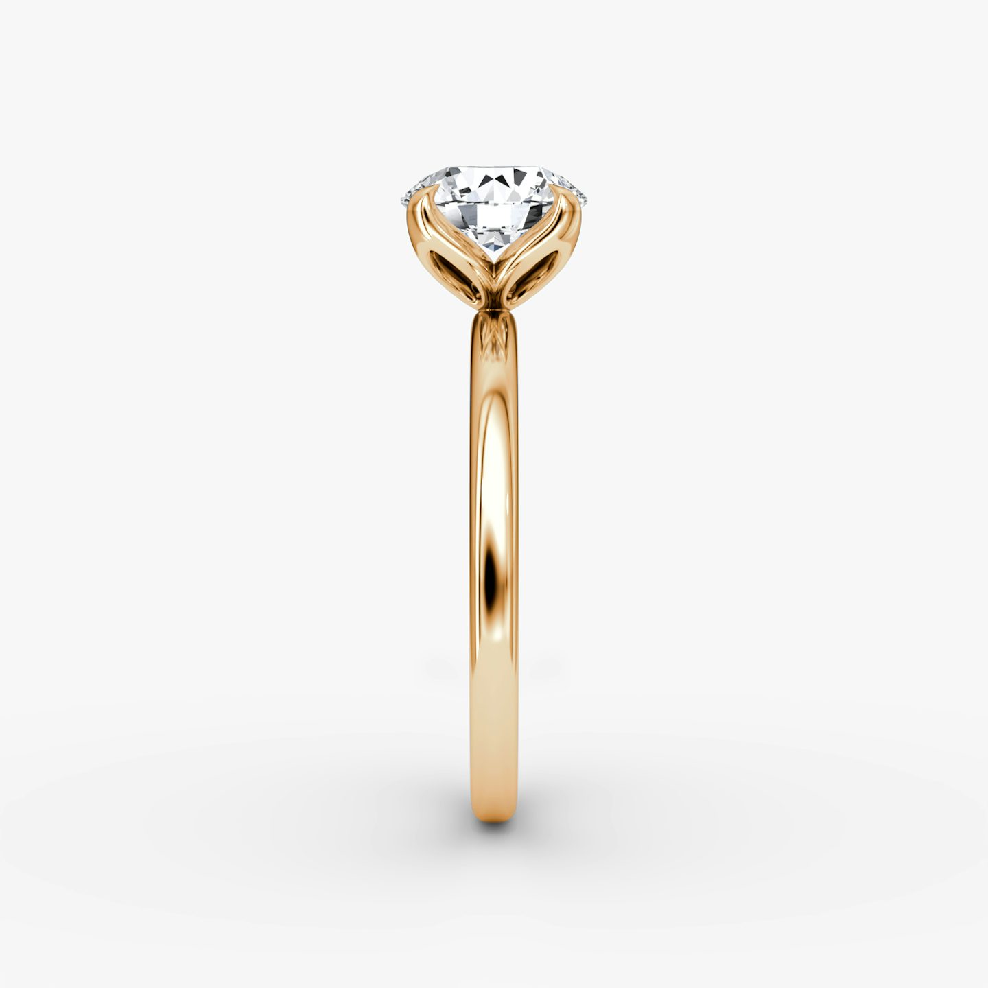 The Classic Petal | Round Brilliant | 14k | Rose Gold | bandAccent: Plain | caratWeight: 1.0ct | diamondOrientation: vertical