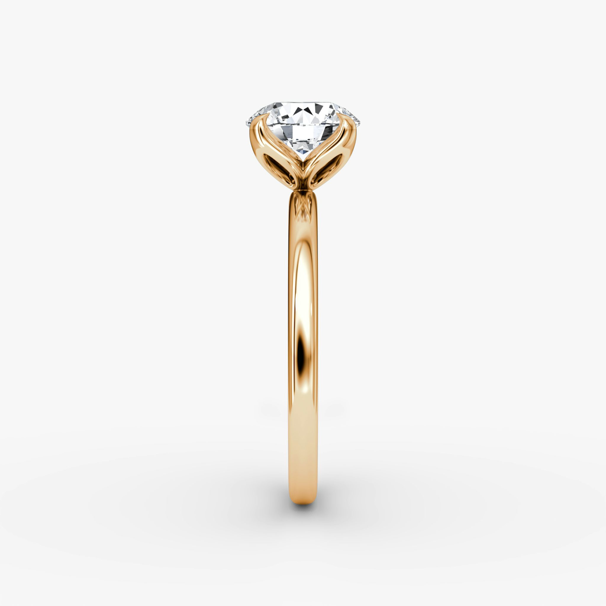 The Classic Petal | Round Brilliant | 14k | Rose Gold | bandAccent: Plain | caratWeight: other | diamondOrientation: vertical