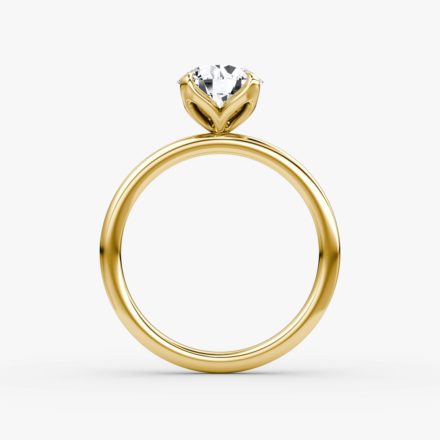 The Classic Petal | Round Brilliant | 18k | Yellow Gold | bandAccent: Plain | caratWeight: 1.0ct | diamondOrientation: vertical