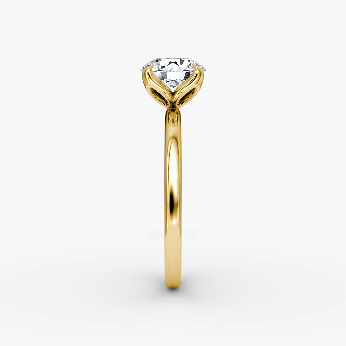 The Classic Petal | Round Brilliant | 18k | Yellow Gold | bandAccent: Plain | caratWeight: 1.0ct | diamondOrientation: vertical