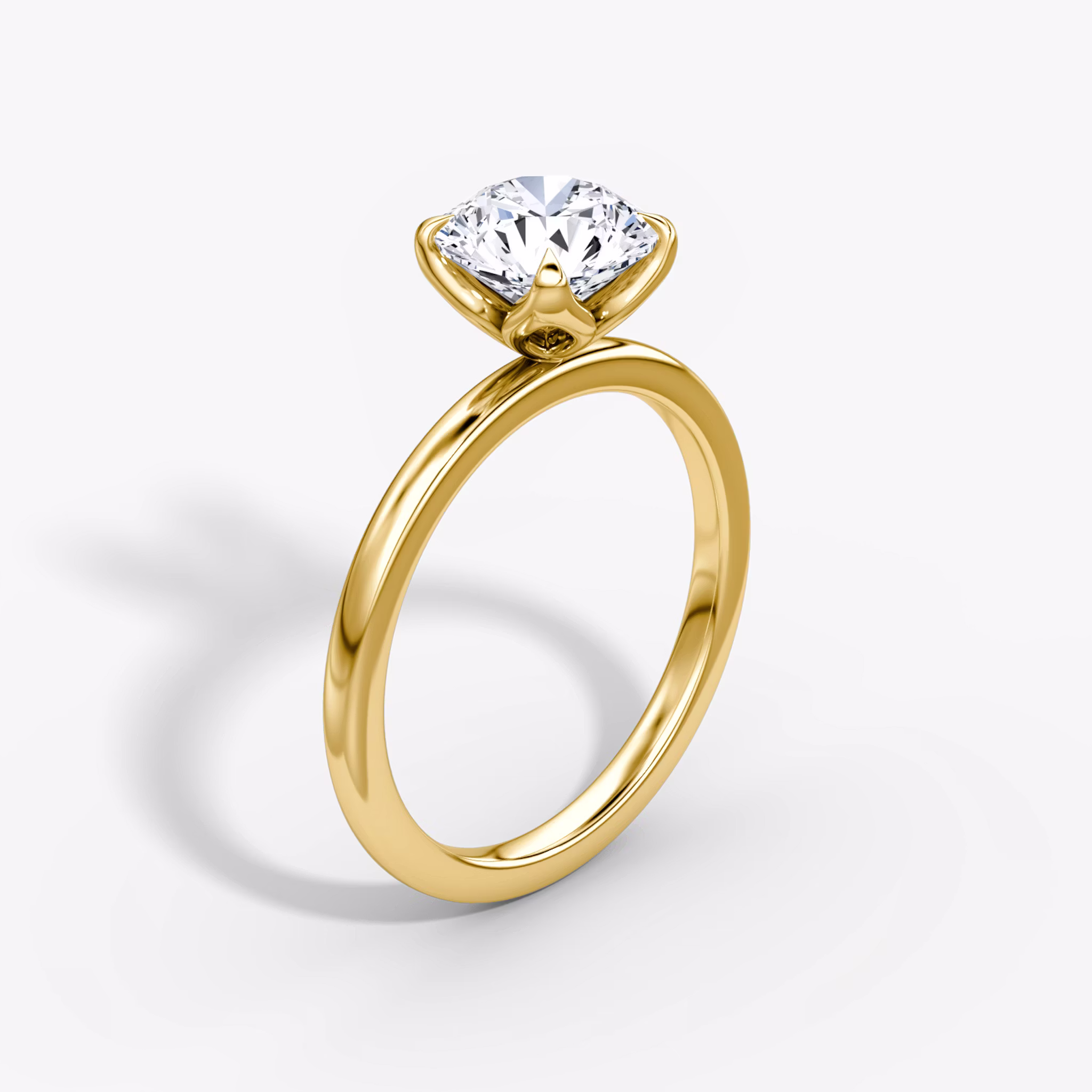 Classic Petal Round Brilliant | Yellow Gold