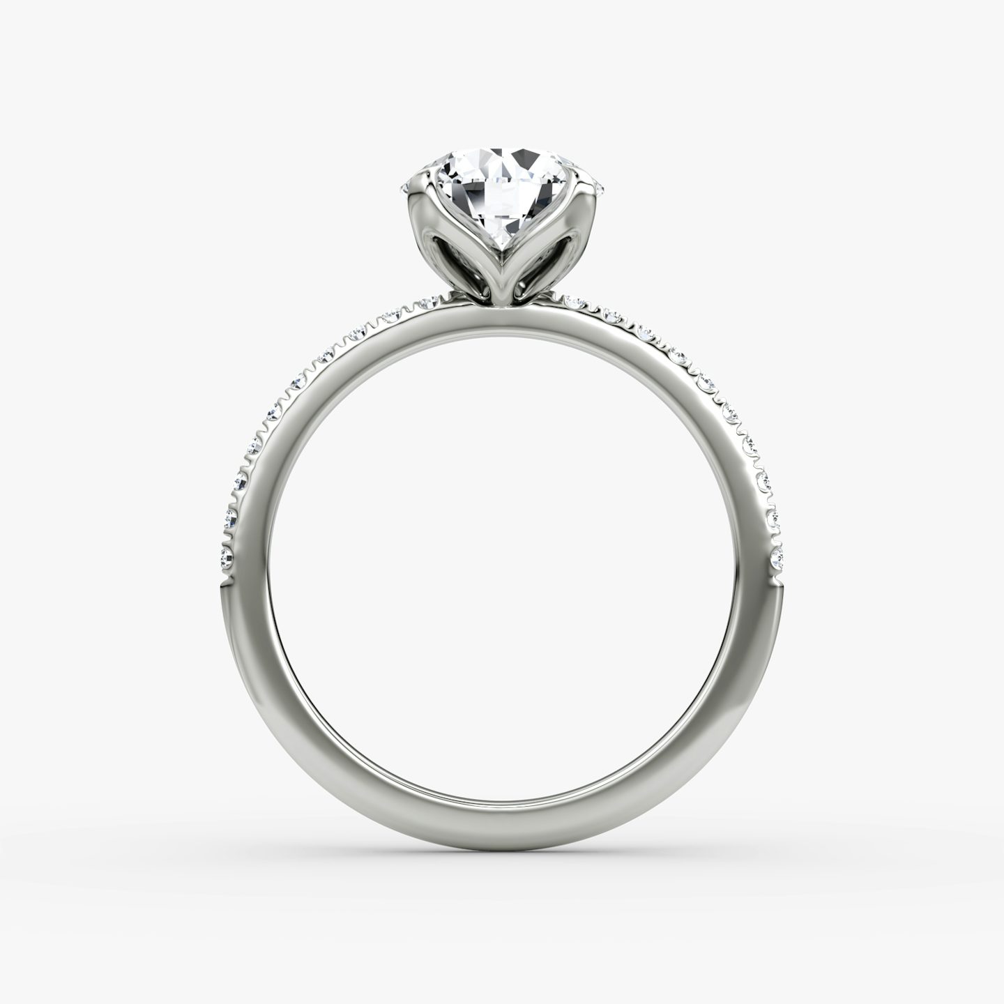 Classic Petal | Rund | Platin | bandAccent: Mit Pavé-Besatz | caratWeight: 1.5ct | diamondOrientation: vertical