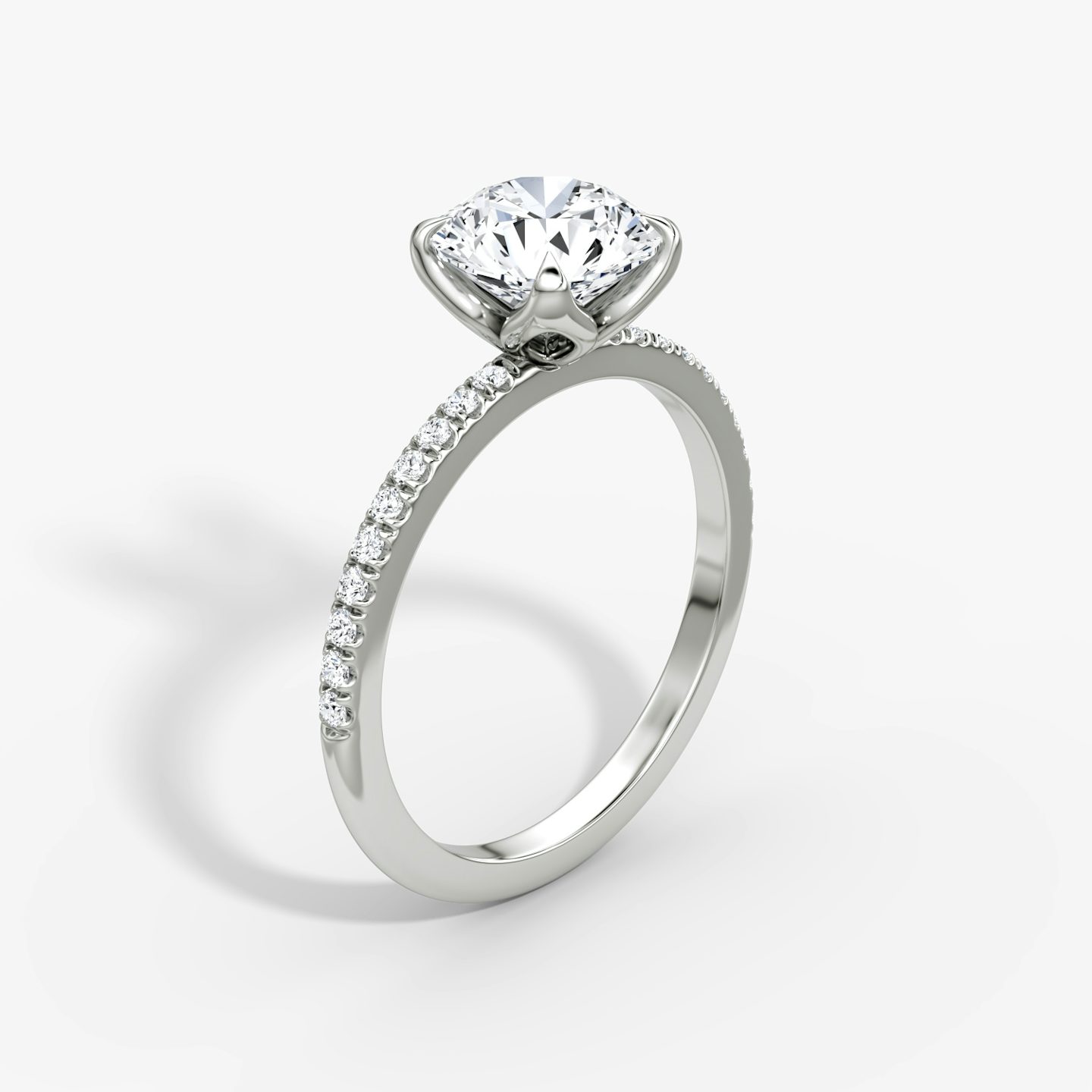 Classic Petal | Rund | Platin | bandAccent: Mit Pavé-Besatz | caratWeight: 1.5ct | diamondOrientation: vertical