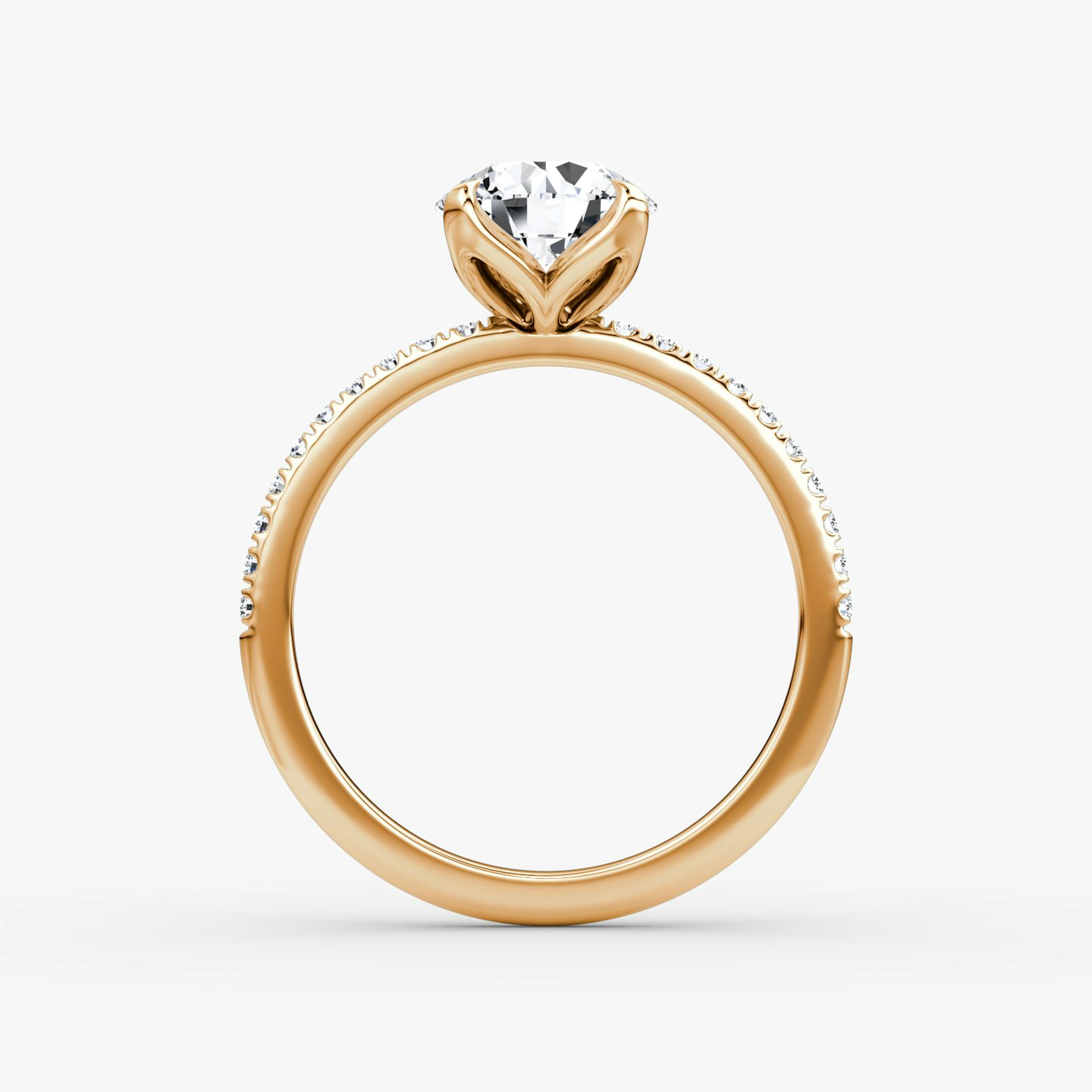 Classic Petal | Rund | 14k | Roségold | bandAccent: Mit Pavé-Besatz | caratWeight: 2.0ct | diamondOrientation: vertical