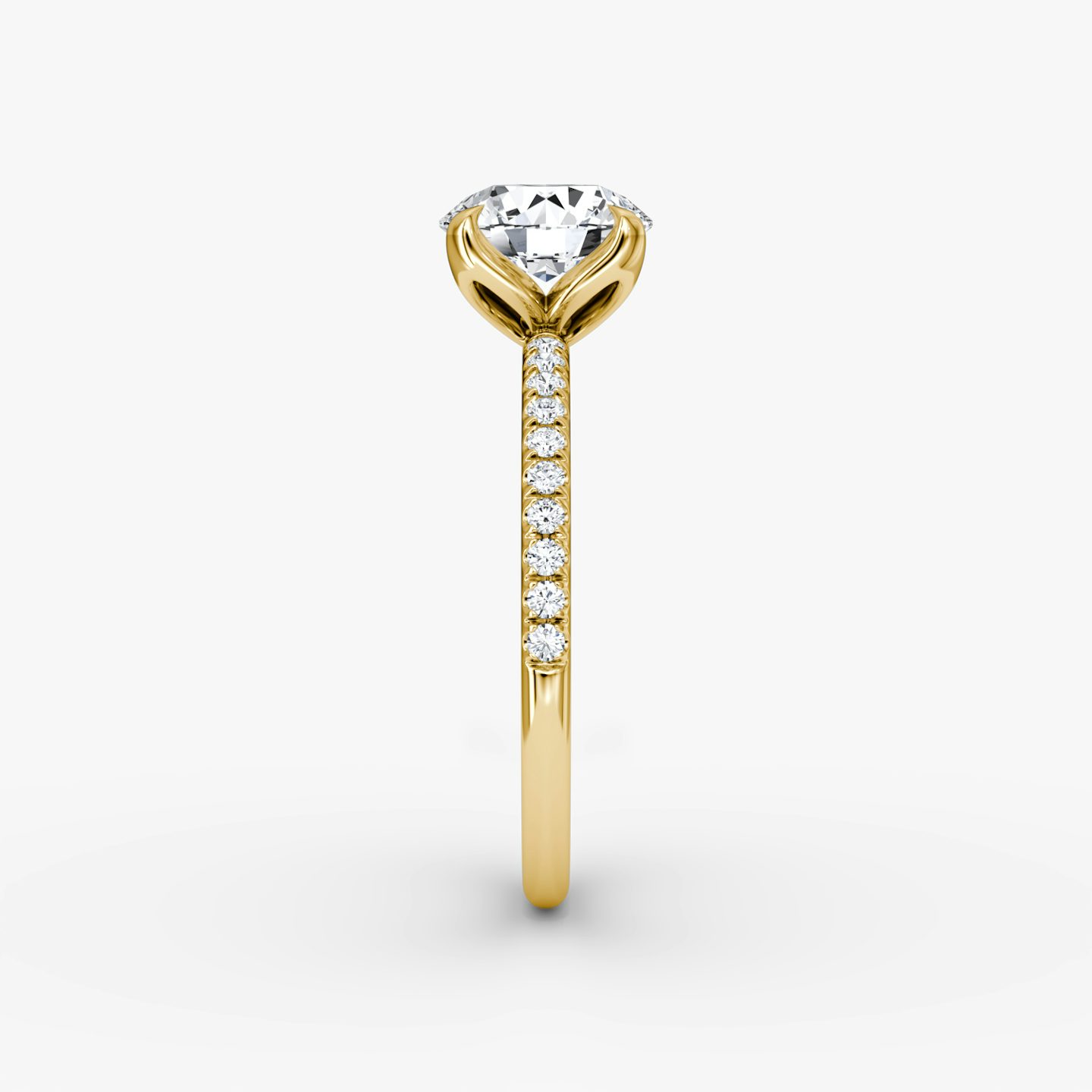Classic Petal | Rund | 18k | Gelbgold | bandAccent: Mit Pavé-Besatz | caratWeight: 2.0ct | diamondOrientation: vertical