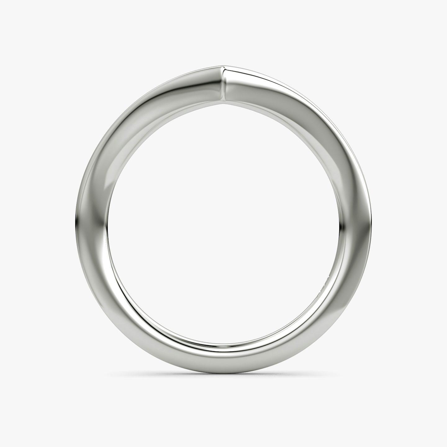 The Signature V Band | 18k | White Gold | bandAccent: Plain | bandVersion: petite