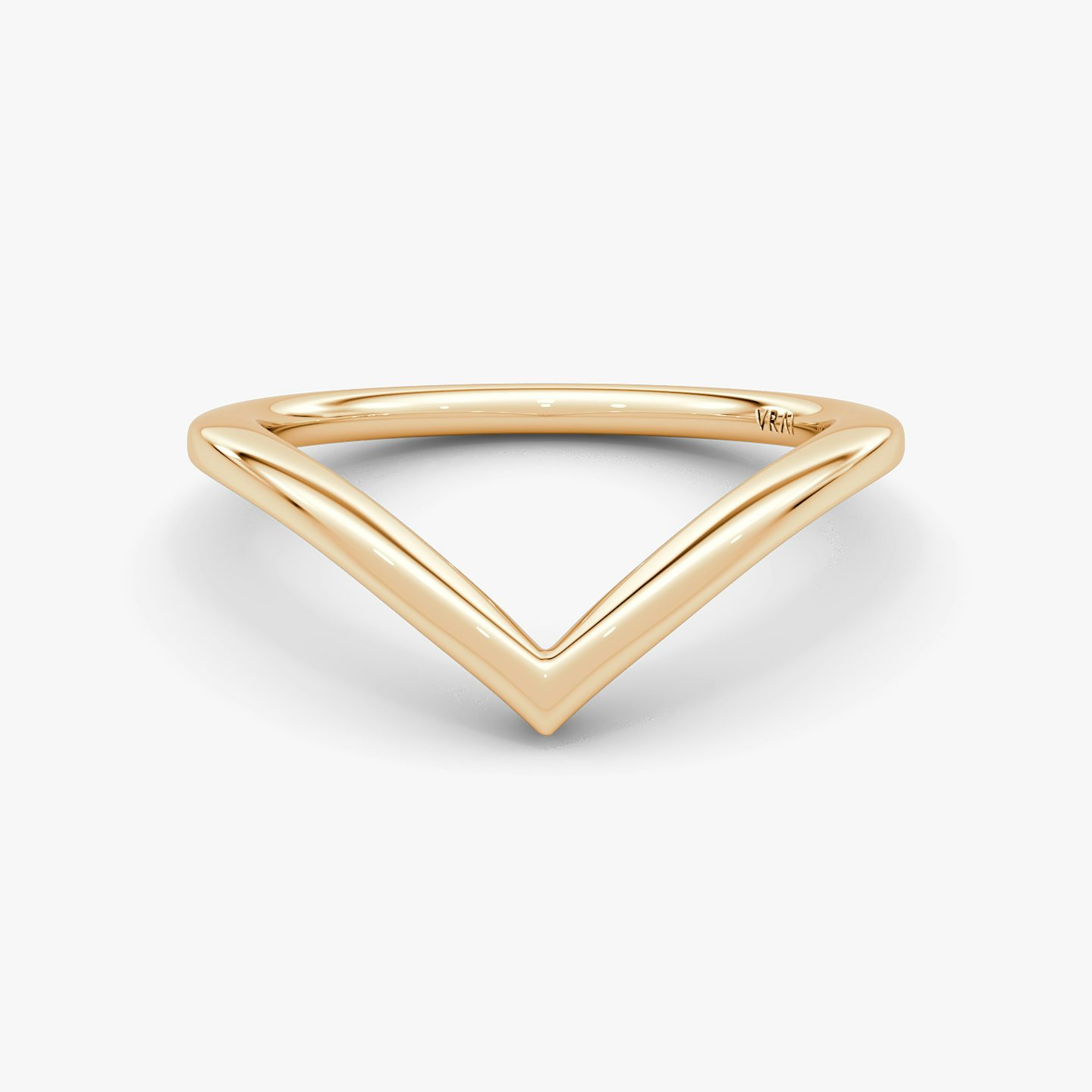 The Signature V Band | 14k | Rose Gold | bandAccent: Plain | bandVersion: petite