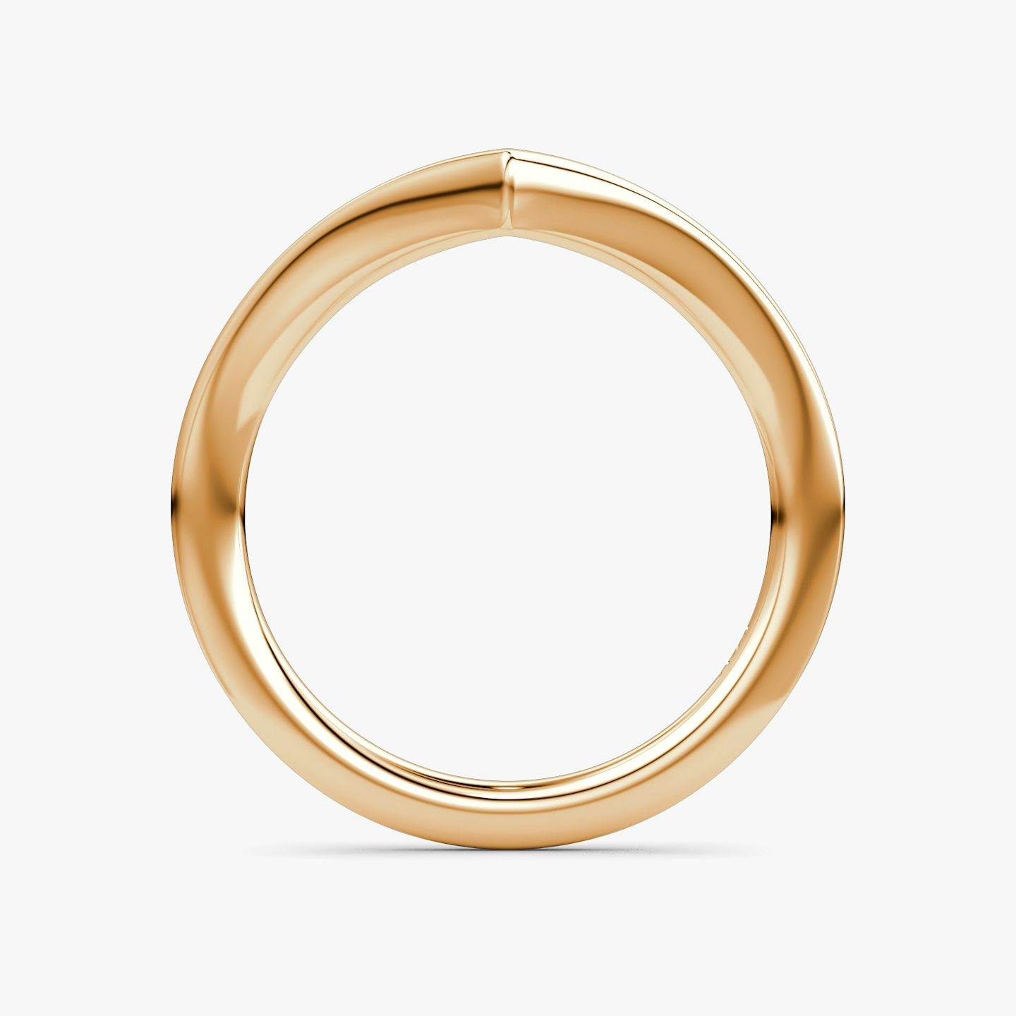 The Signature V Band | 14k | Rose Gold | bandAccent: Plain | bandVersion: petite