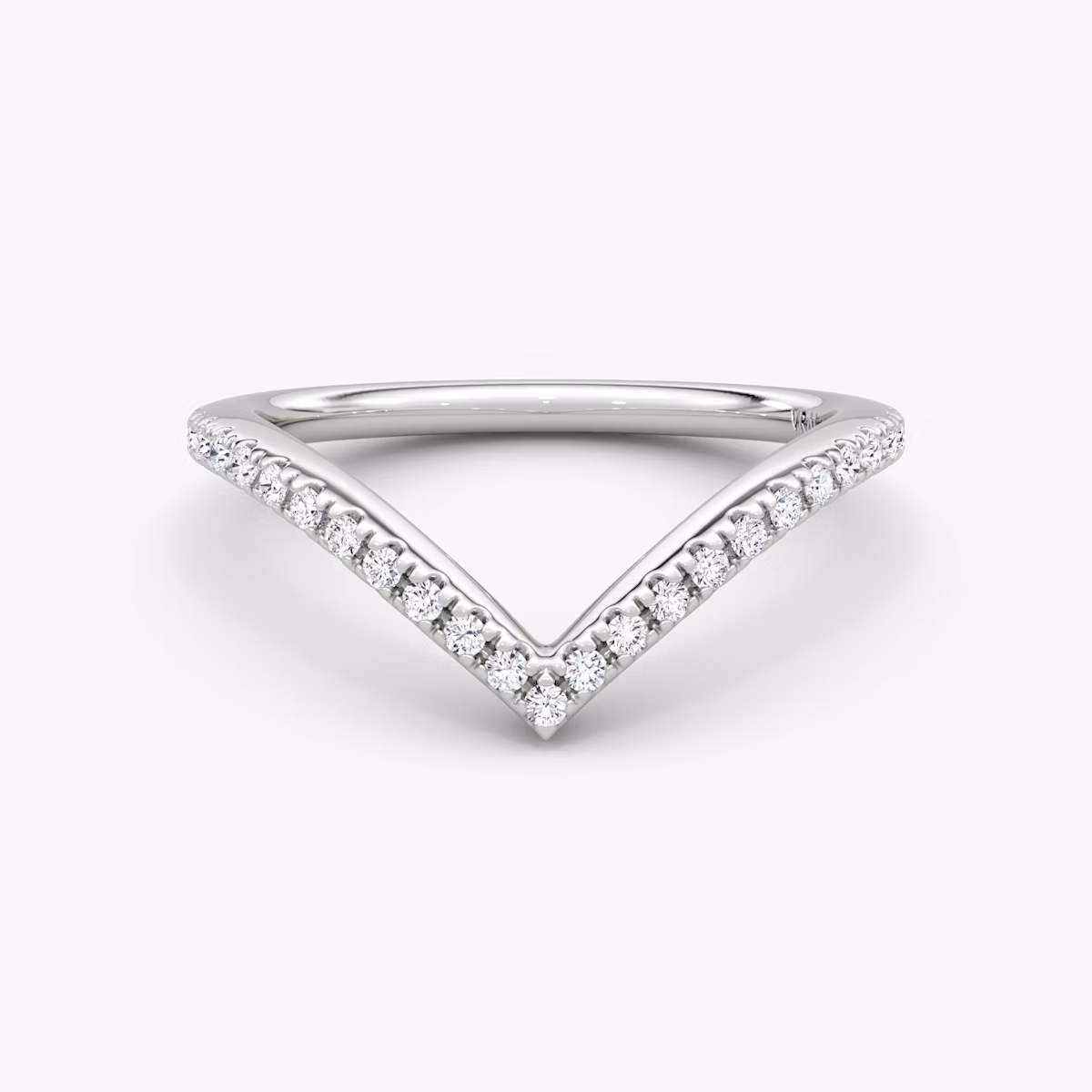 petite signature v band pave platinum