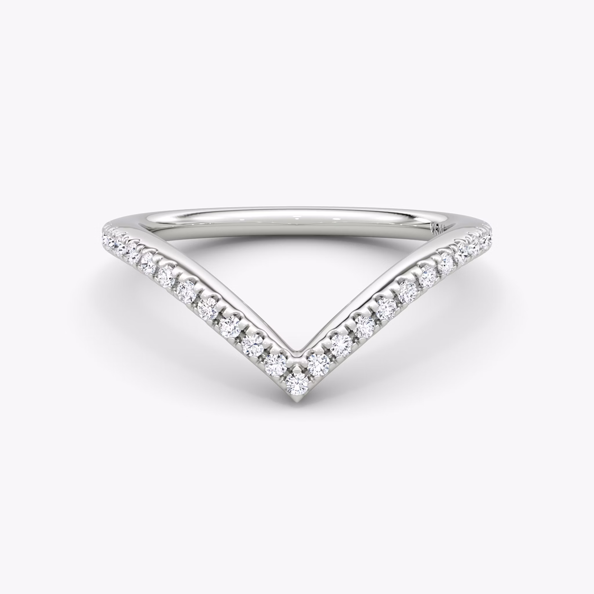petite signature v band pave platinum