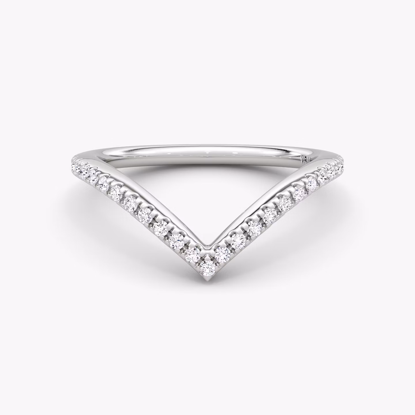 petite signature v band pave platinum