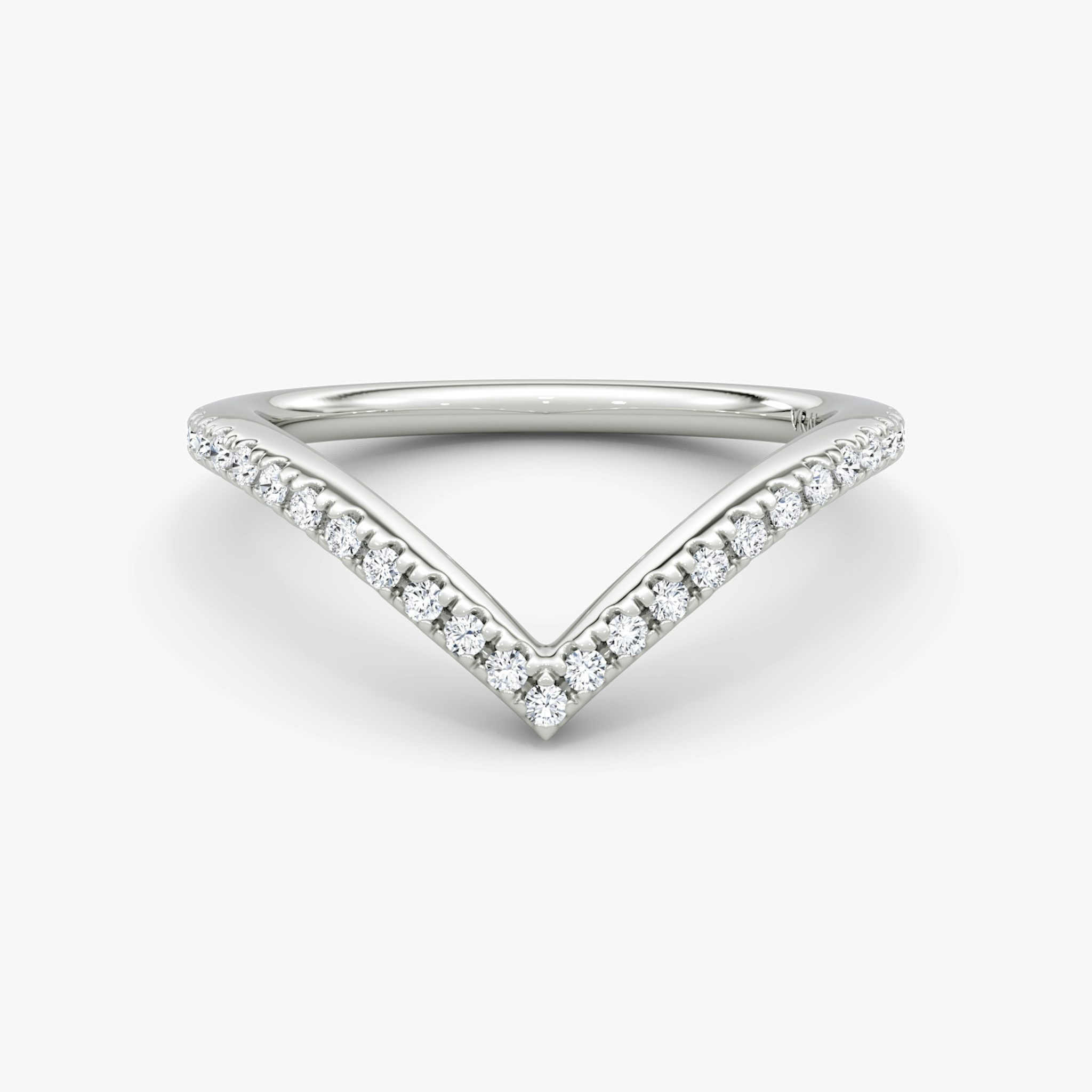 petite signature v band pave platinum