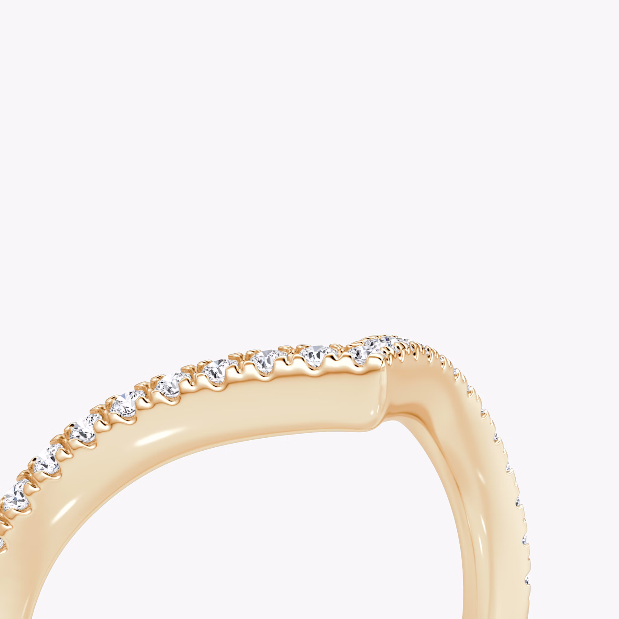 The Signature V Band | 14k | Rose Gold | bandAccent: Pavé | bandVersion: petite