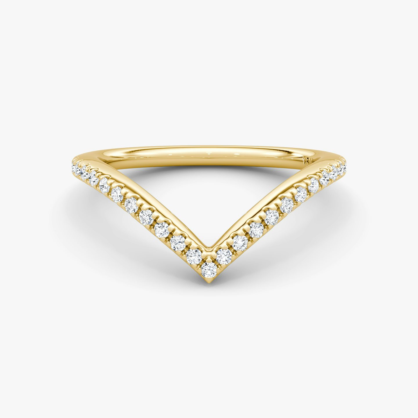 Signature V Ehering | 18k | Gelbgold | bandAccent: Mit Pavé-Besatz | bandVersion: petite