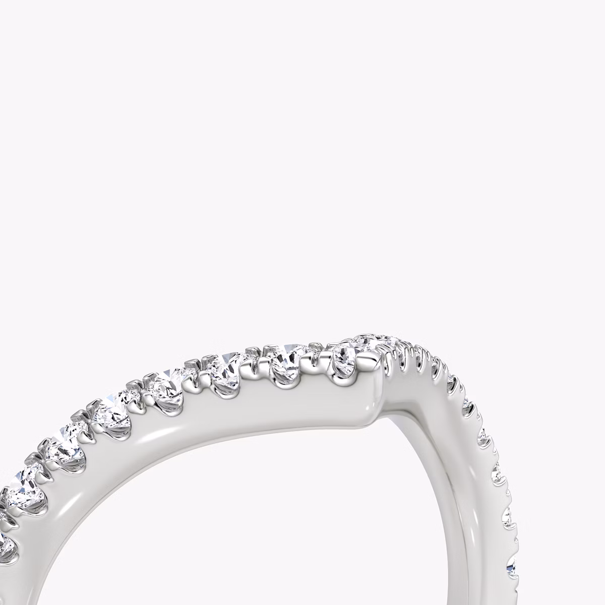 Signature V Ehering | Rund | Platin | bandAccent: Mit Pavé-Besatz | bandVersion: original