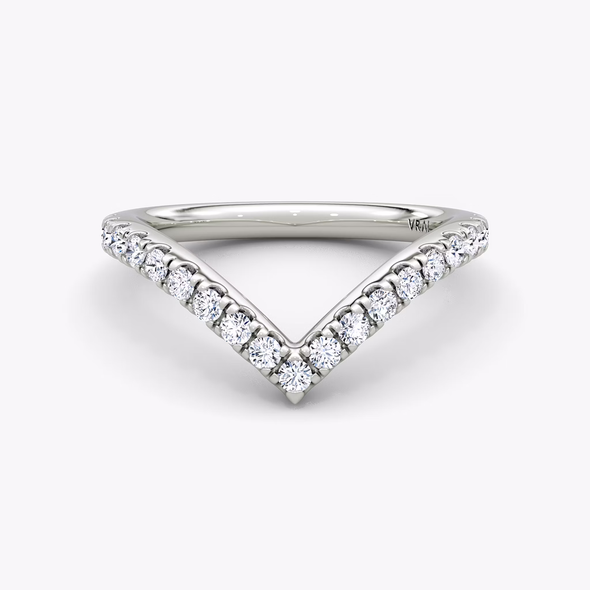 Signature V Ehering Rund | White Gold