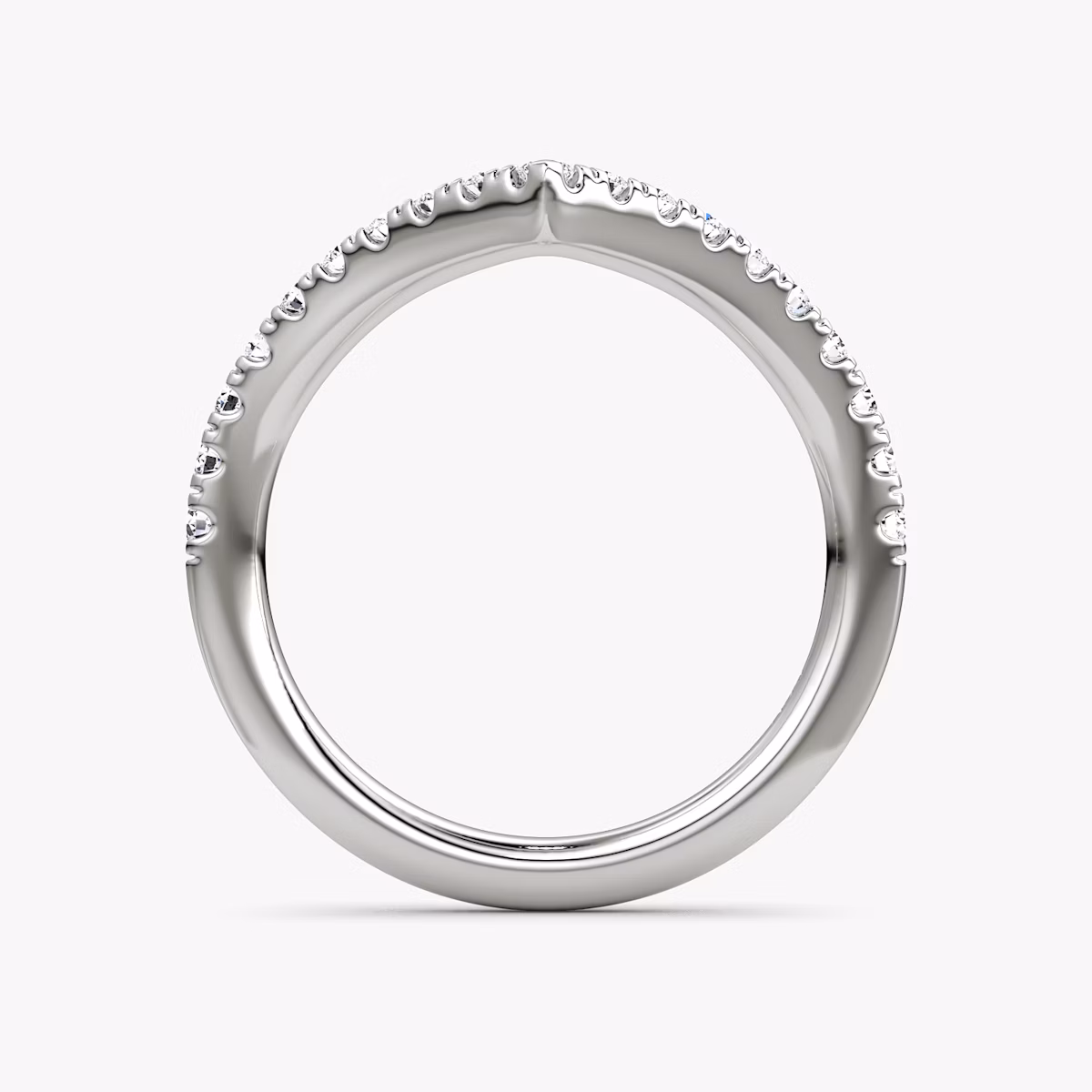 Signature V Ehering | Rund | Platin | bandAccent: Mit Pavé-Besatz | bandVersion: original