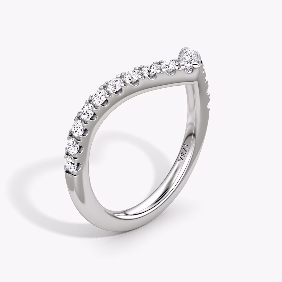 Signature V Ehering | Rund | Platin | bandAccent: Mit Pavé-Besatz | bandVersion: original