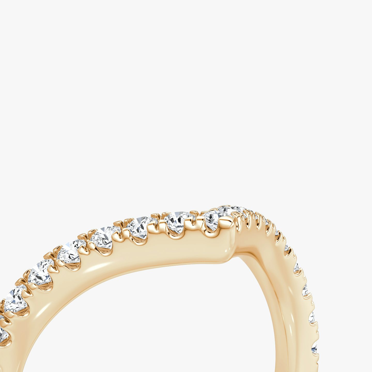 The Signature V Band | Round Brilliant | 14k | Rose Gold | bandAccent: Pavé | bandVersion: original