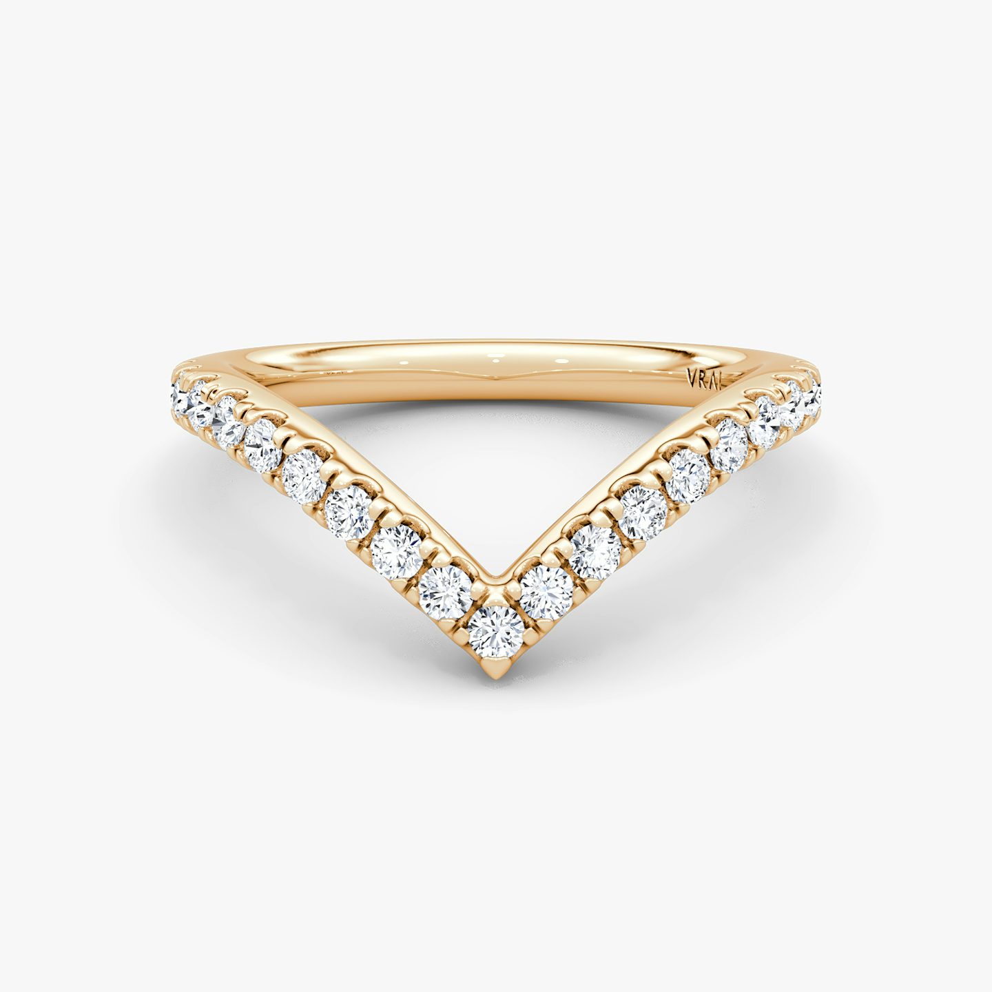 The Signature V Band | Round Brilliant | 14k | Rose Gold | bandAccent: Pavé | bandVersion: original