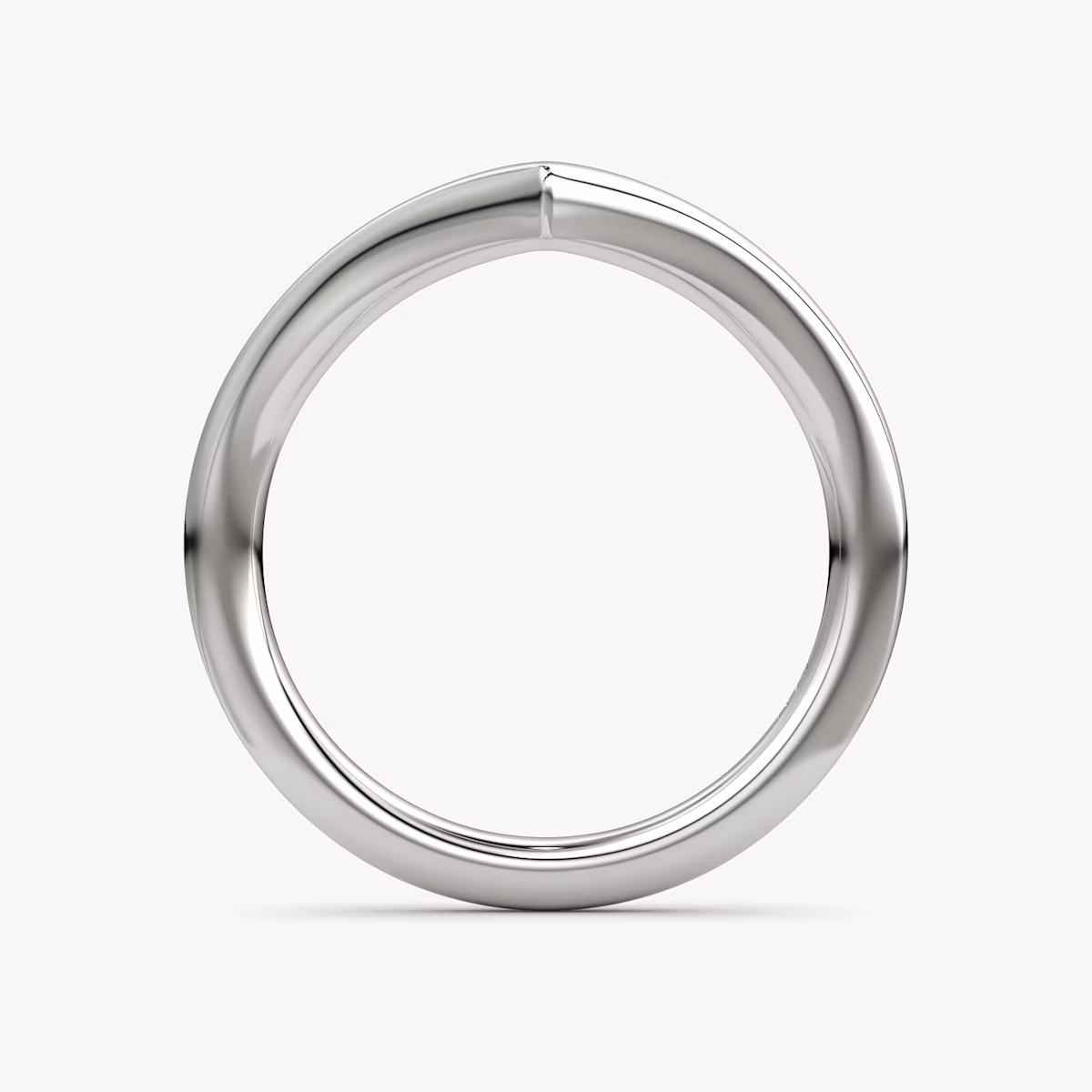 The Signature V Band | 18k | White Gold | bandAccent: Plain | bandVersion: original
