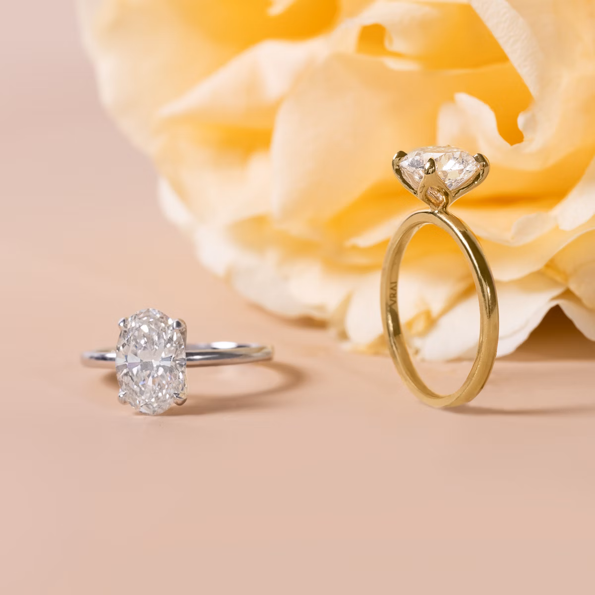 The Classic Petal | Cushion | 14k | Rose Gold | bandAccent: Plain | diamondOrientation: vertical | caratWeight: other
