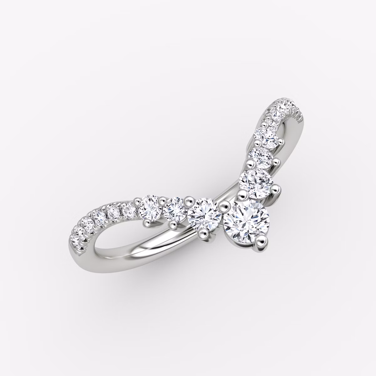 The Dew Drop Crown Band | Round Brilliant | Platinum | bandAccent: Pavé