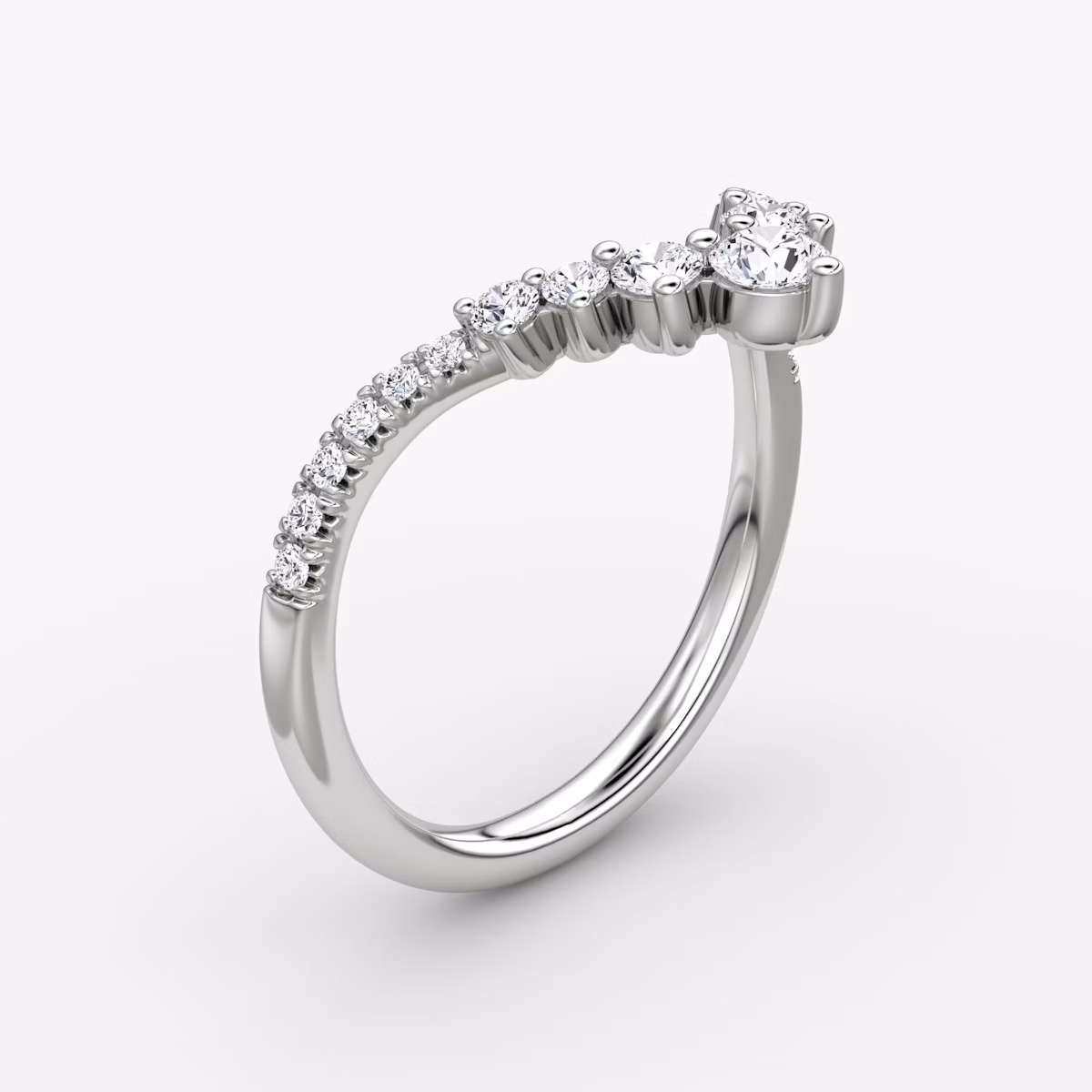 The Dew Drop Crown Band | Round Brilliant | Platinum | bandAccent: Pavé