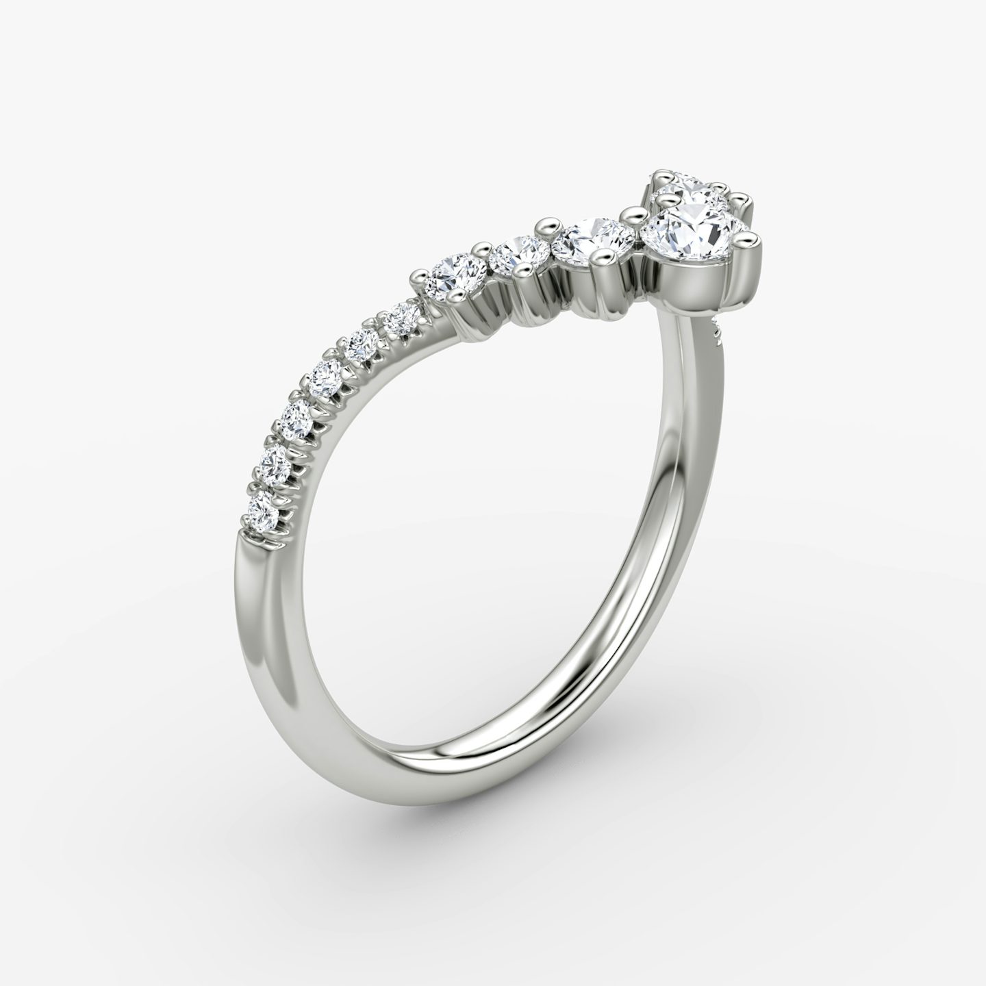 Alianza Dew Drop Crown | Brillante | Platino | bandAccent: Pavé