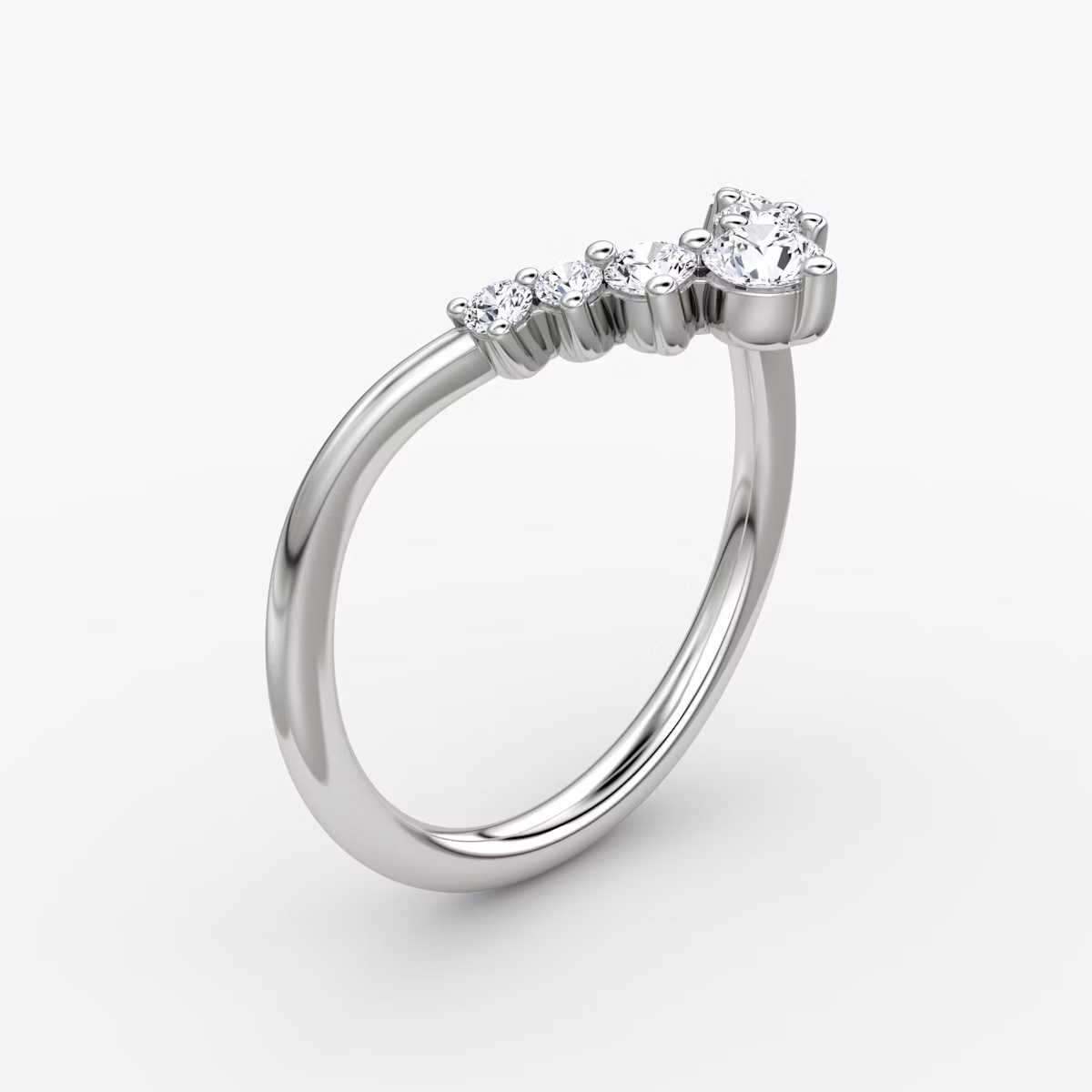The Dew Drop Crown Band | Round Brilliant | Platinum | bandAccent: Plain