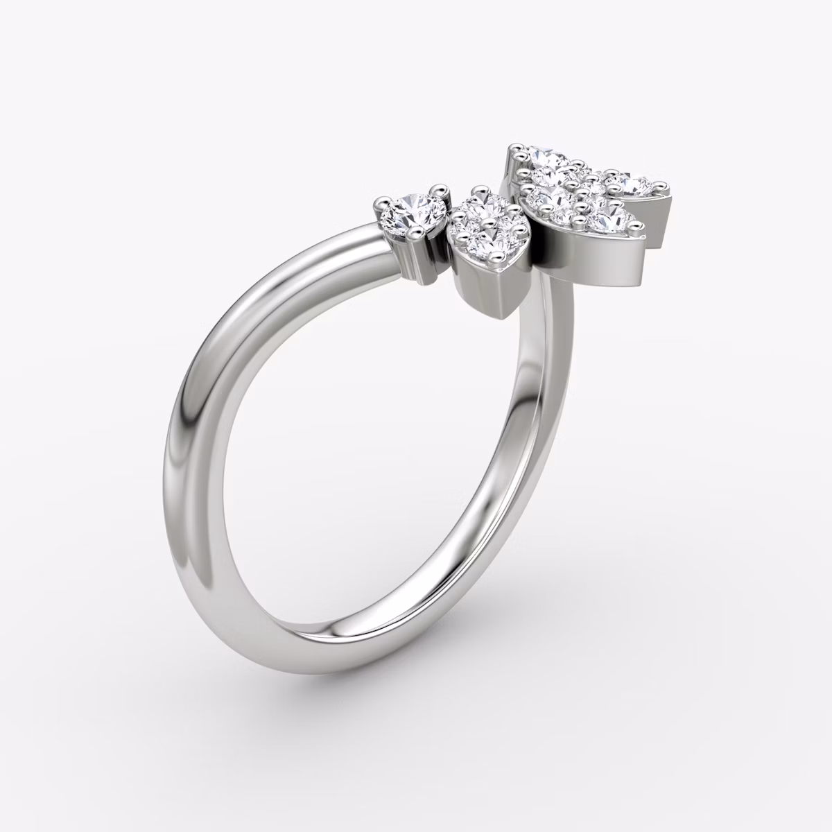 The Petal Crown Band | Round Brilliant | Platinum | bandAccent: Plain