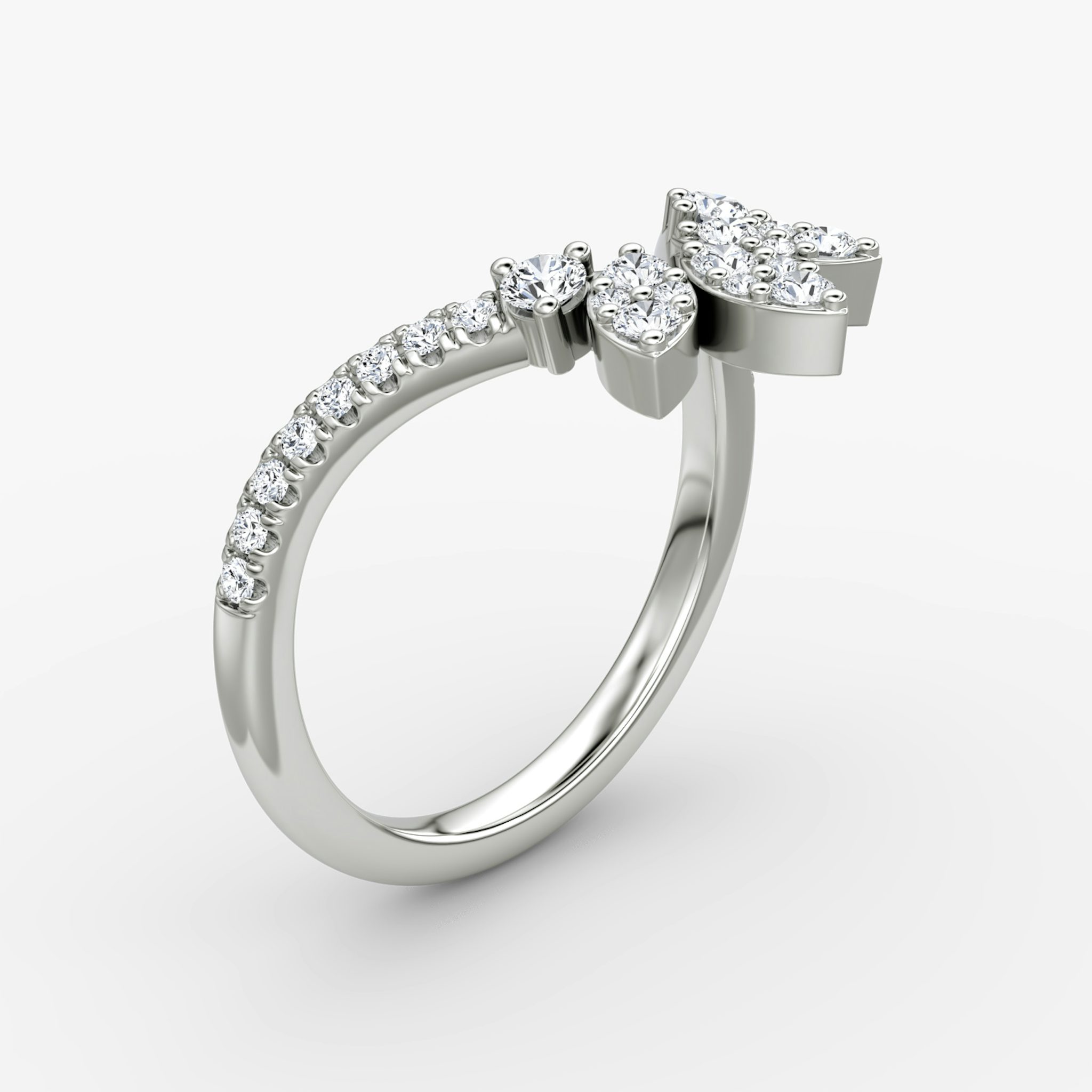 The Petal Crown Band | Brillante | Platino | bandAccent: Pavé