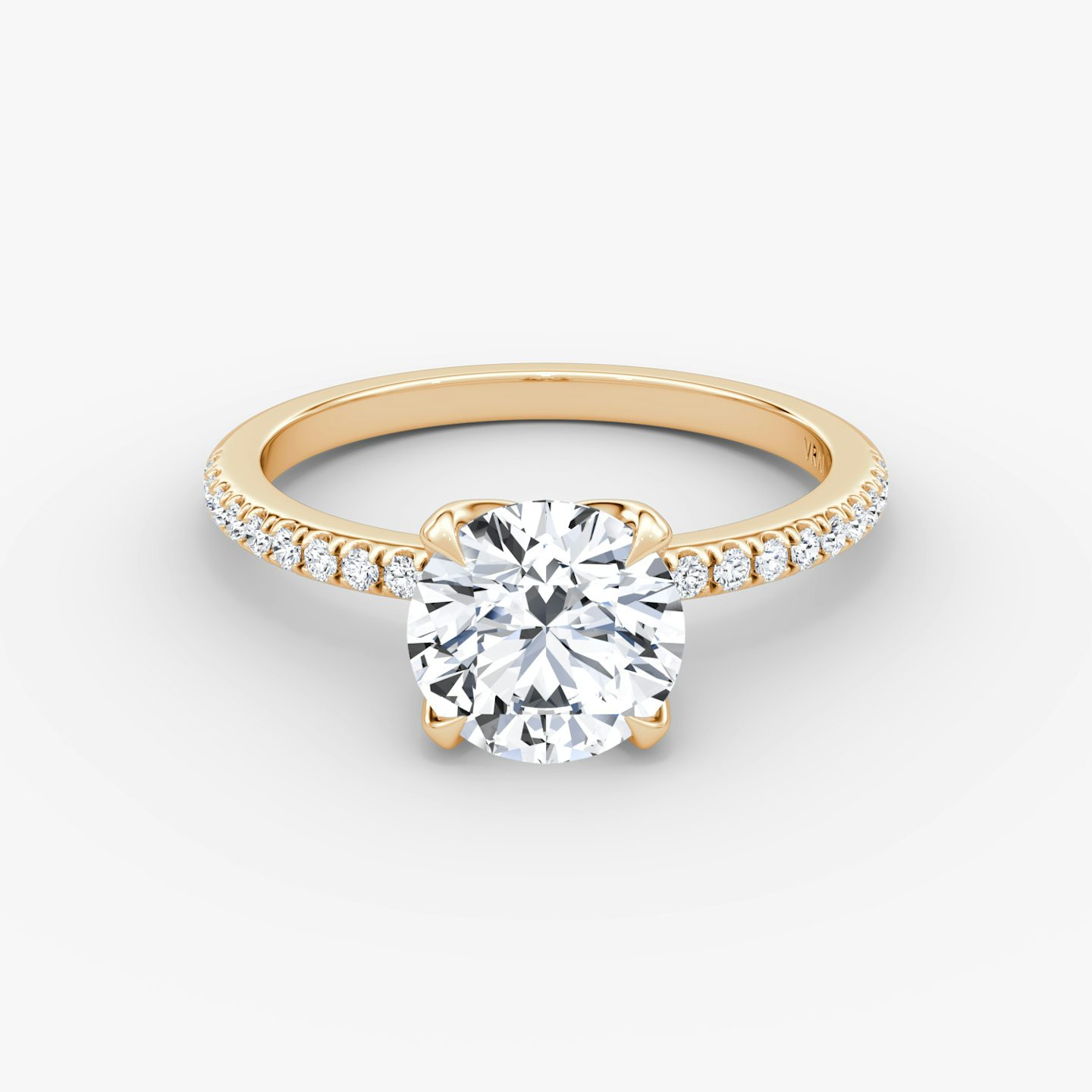 Classic Petal | Rund | 14k | Roségold | bandAccent: Mit Pavé-Besatz | caratWeight: 2.0ct | diamondOrientation: vertical