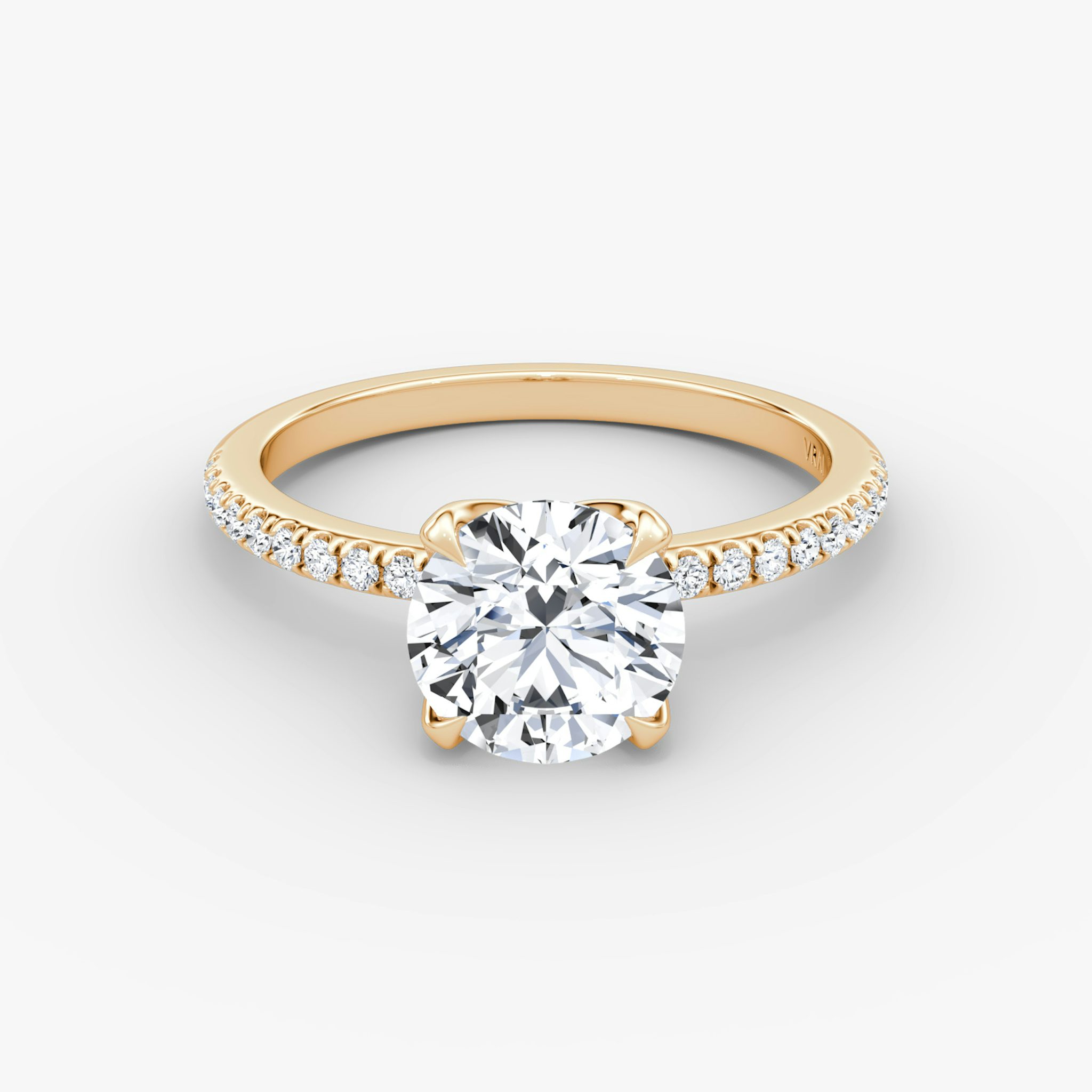 The Classic Petal | Round Brilliant | 14k | Rose Gold | bandAccent: Pavé | caratWeight: other | diamondOrientation: vertical