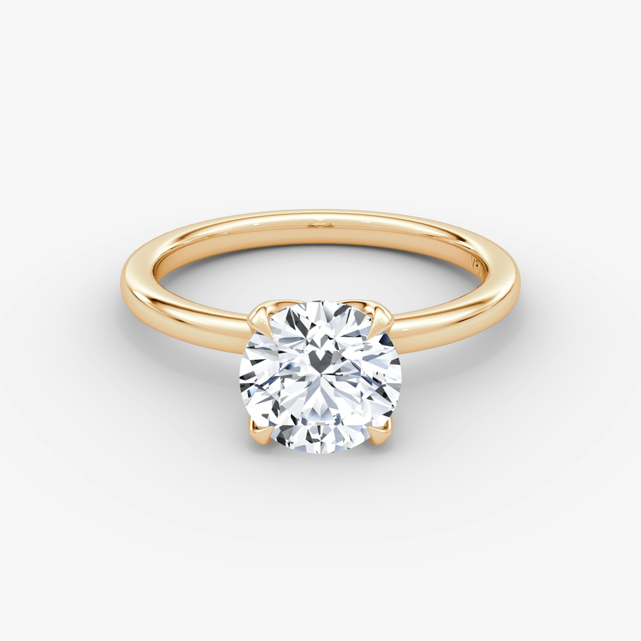 The Classic Petal | Round Brilliant | 14k | Rose Gold | bandAccent: Plain | caratWeight: other | diamondOrientation: vertical
