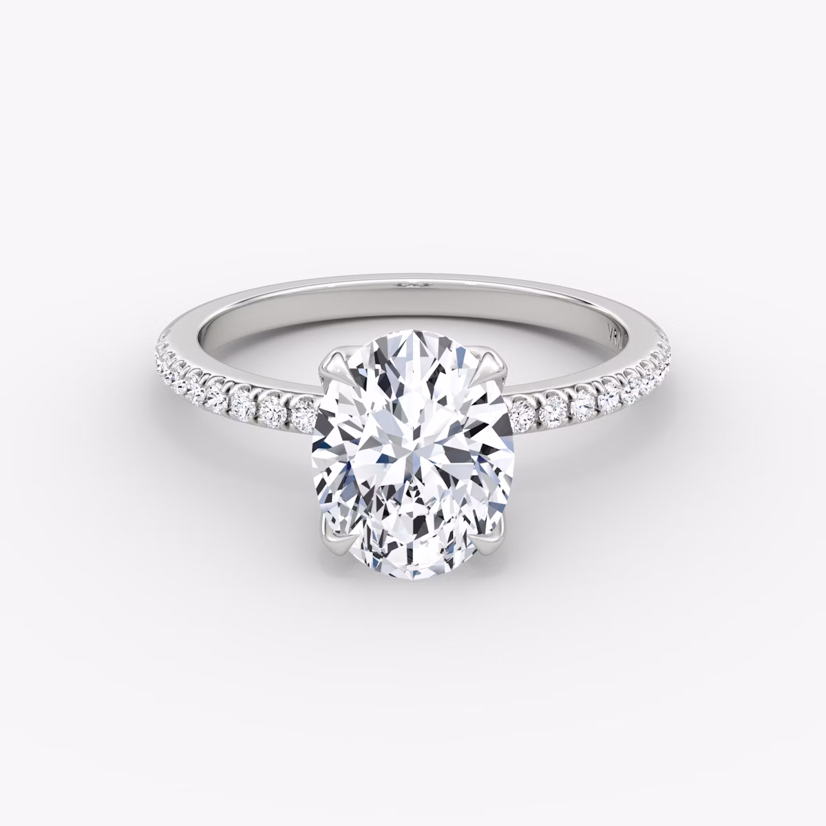 The Classic Petal | Oval | Platinum | bandAccent: Pavé | diamondOrientation: vertical | caratWeight: other