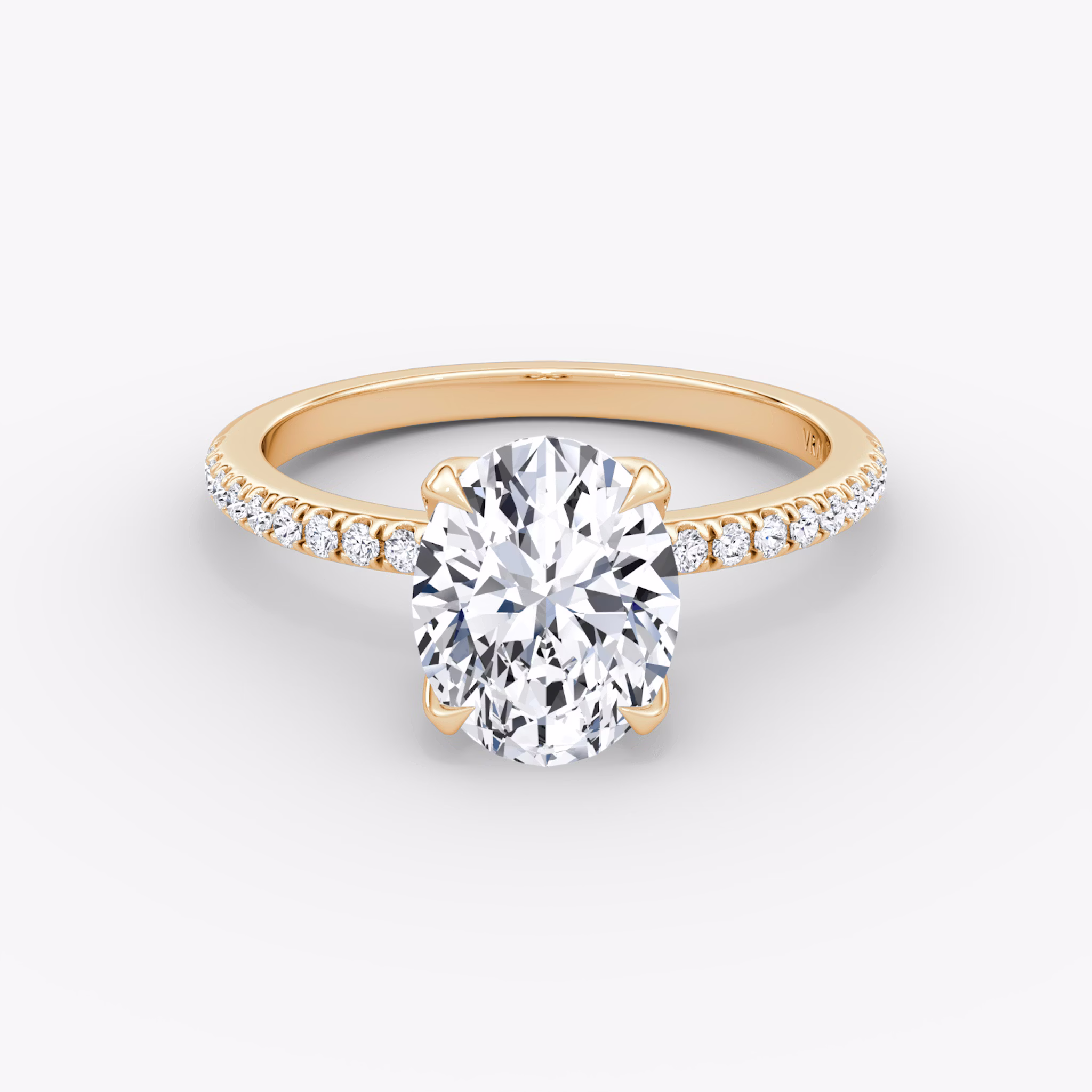 The Classic Petal | Oval | 14k | Rose Gold | bandAccent: Pavé | diamondOrientation: vertical | caratWeight: other
