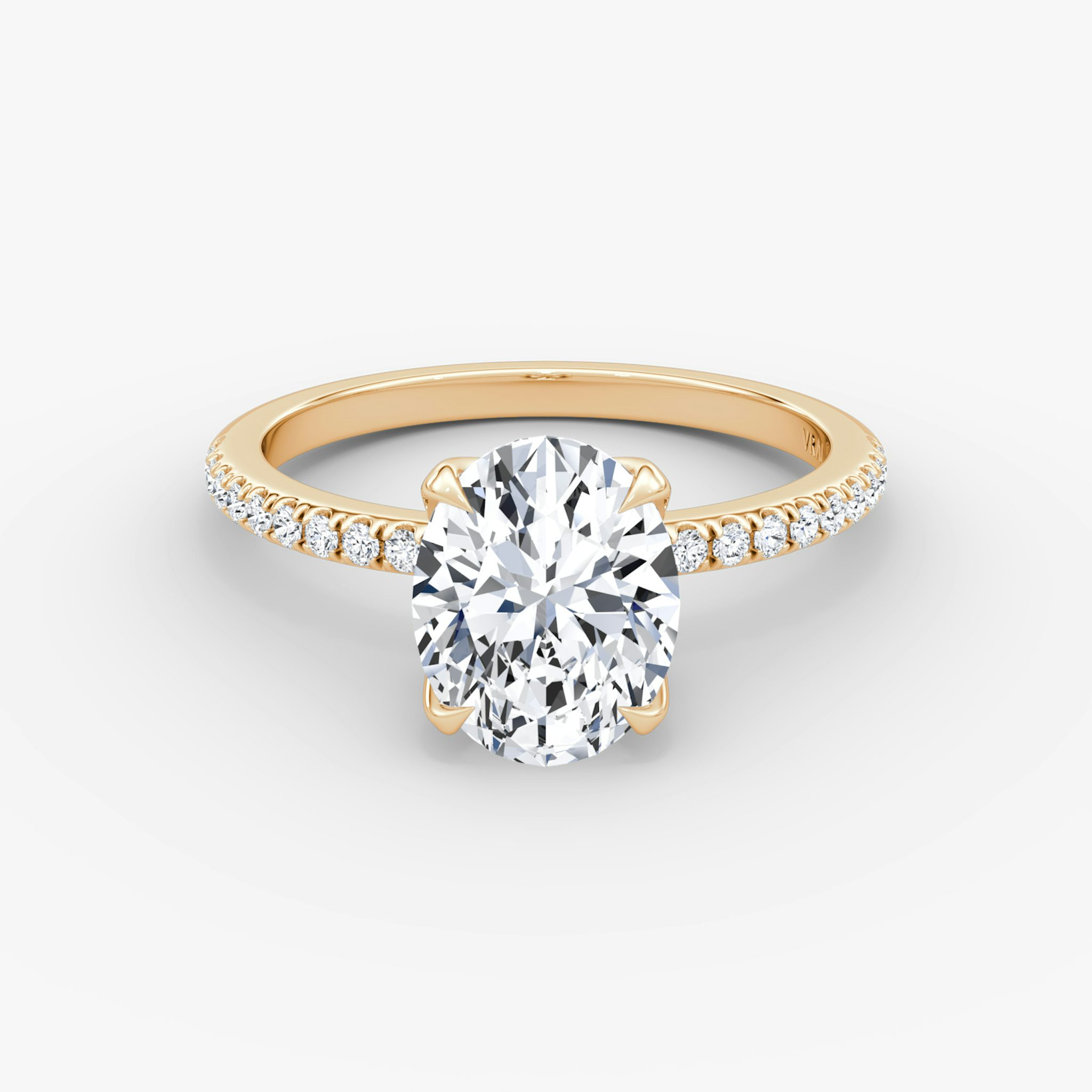 The Classic Petal | Oval | 14k | Rose Gold | bandAccent: Pavé | diamondOrientation: vertical | caratWeight: other