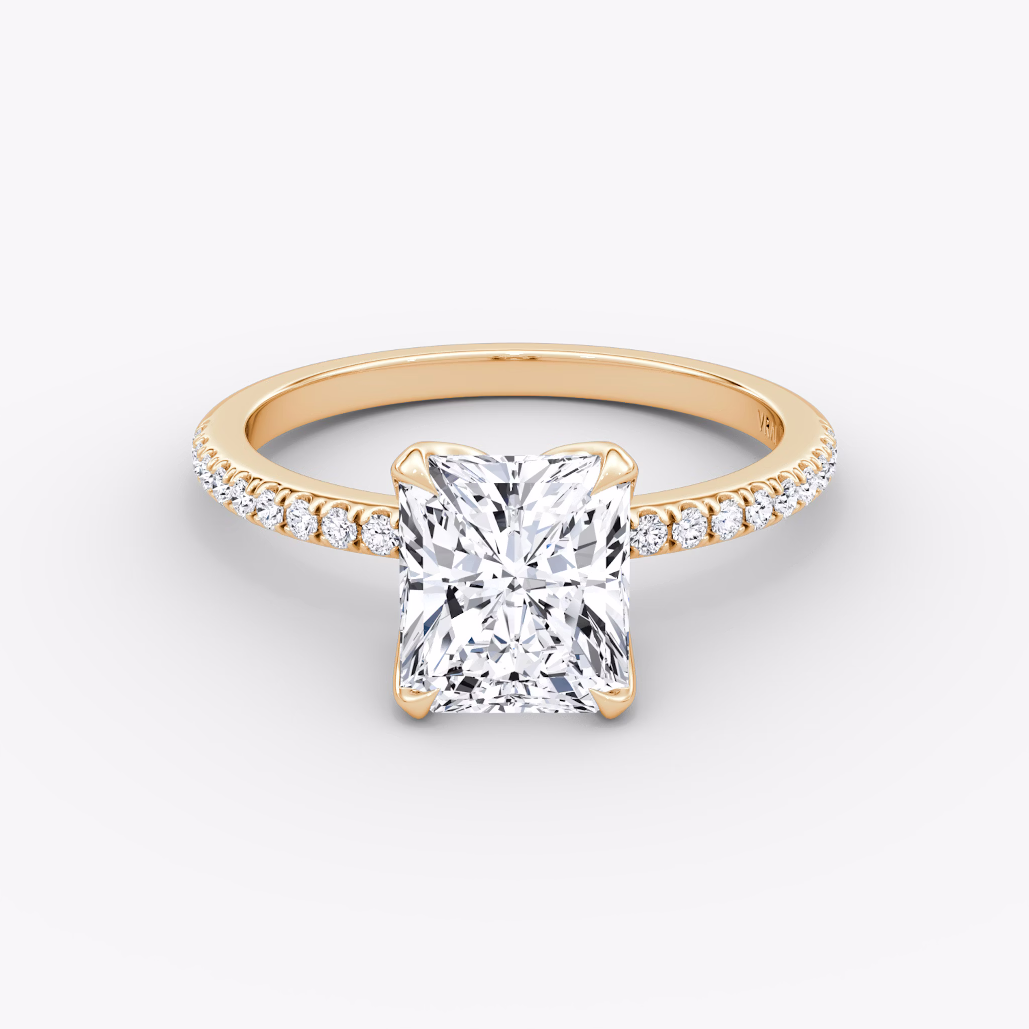 The Classic Petal | Radiant | 14k | Rose Gold | bandAccent: Pavé | diamondOrientation: vertical | caratWeight: other