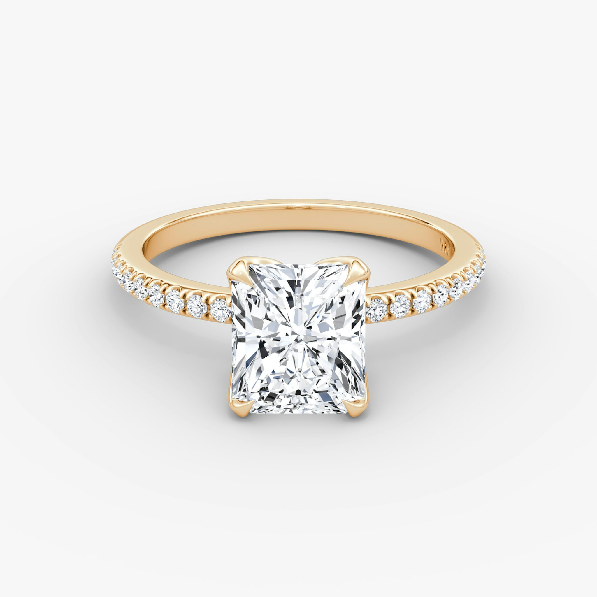 The Classic Petal | Radiant | 14k | Rose Gold | bandAccent: Pavé | diamondOrientation: vertical | caratWeight: other