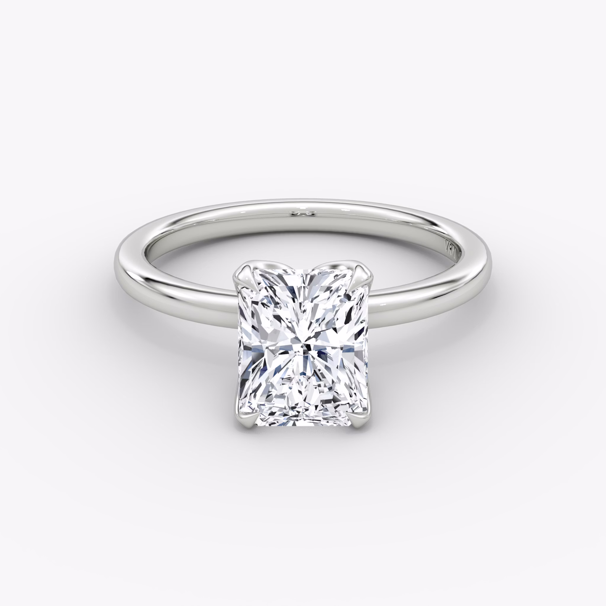 The Classic Petal | Radiant | Platinum | bandAccent: Plain | diamondOrientation: vertical | caratWeight: other
