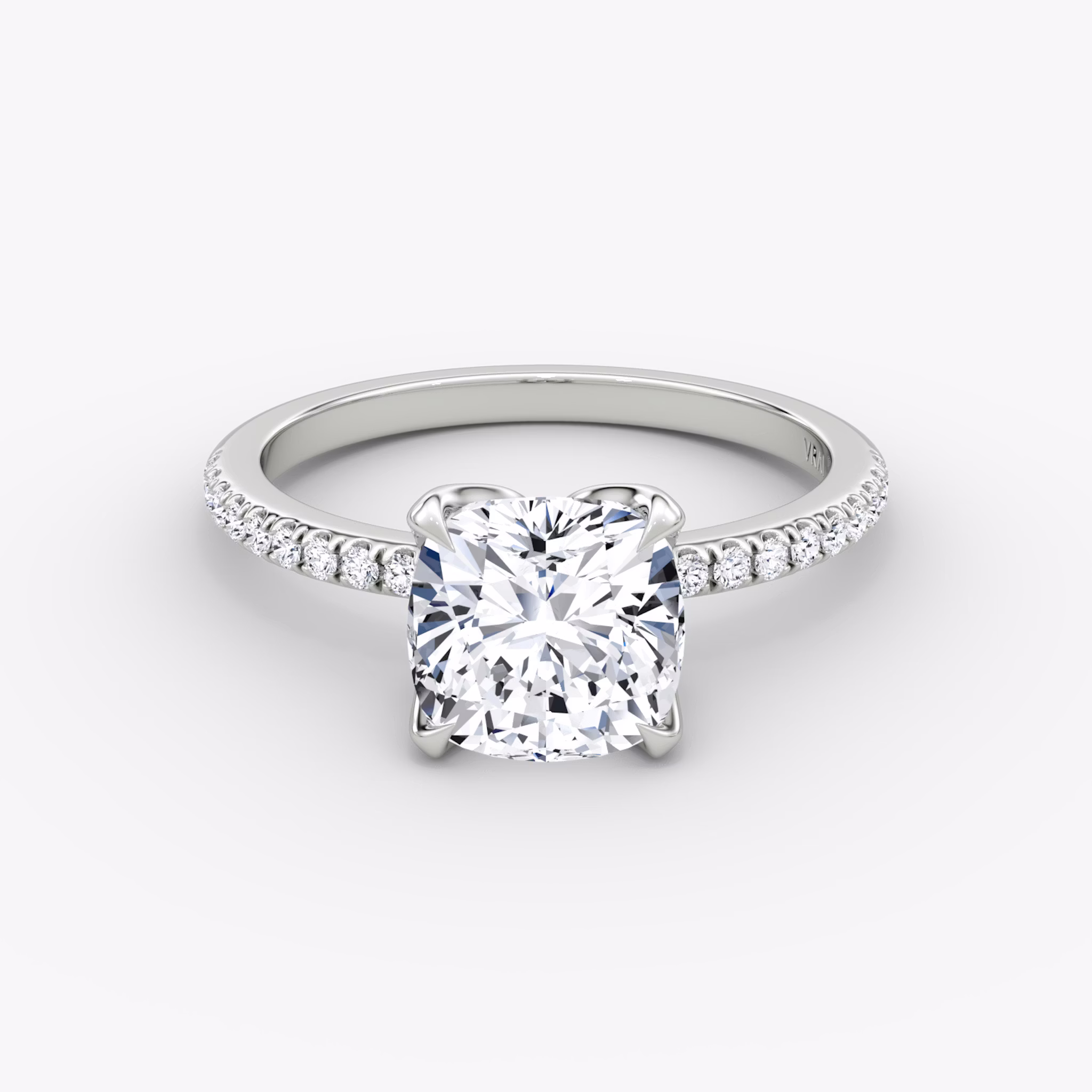 The Classic Petal | Cushion | Platinum | bandAccent: Pavé | diamondOrientation: vertical | caratWeight: other
