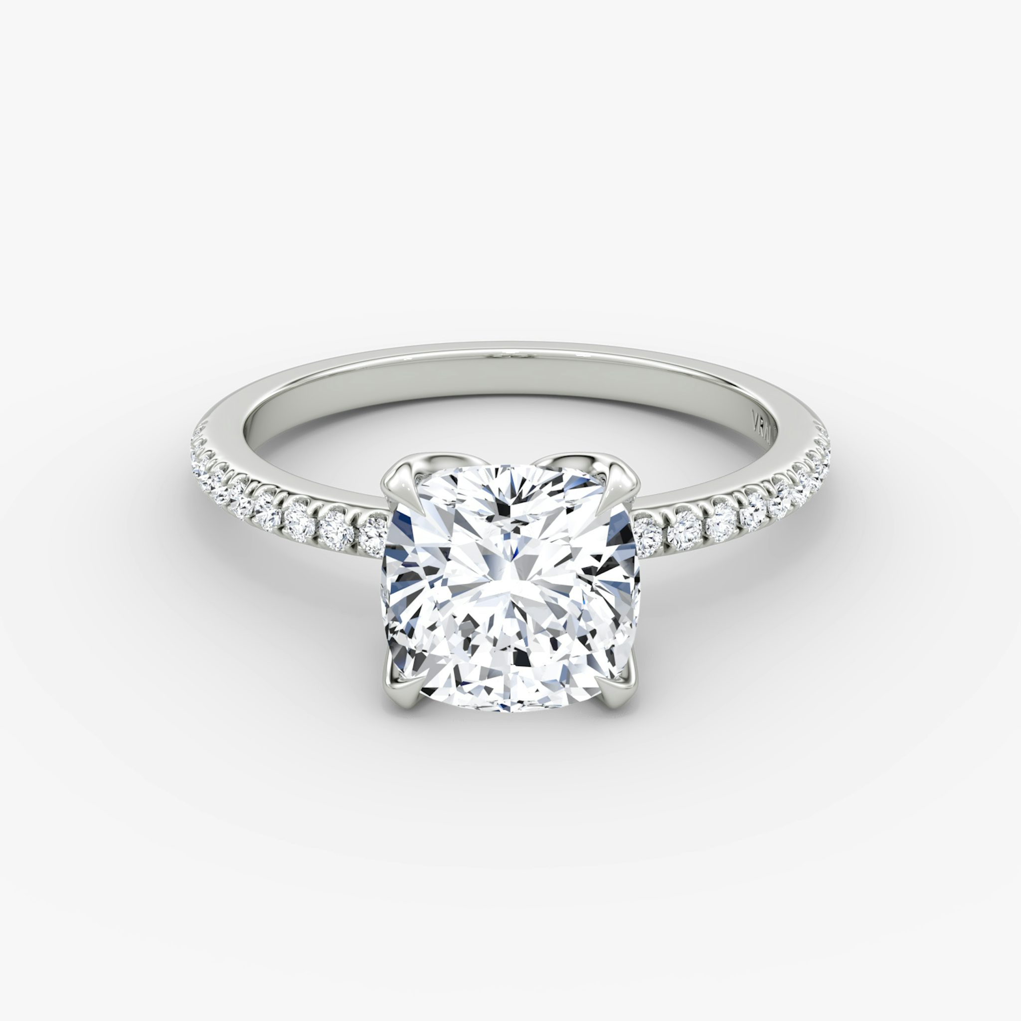 The Classic Petal | Cushion | Platinum | bandAccent: Pavé | diamondOrientation: vertical | caratWeight: other
