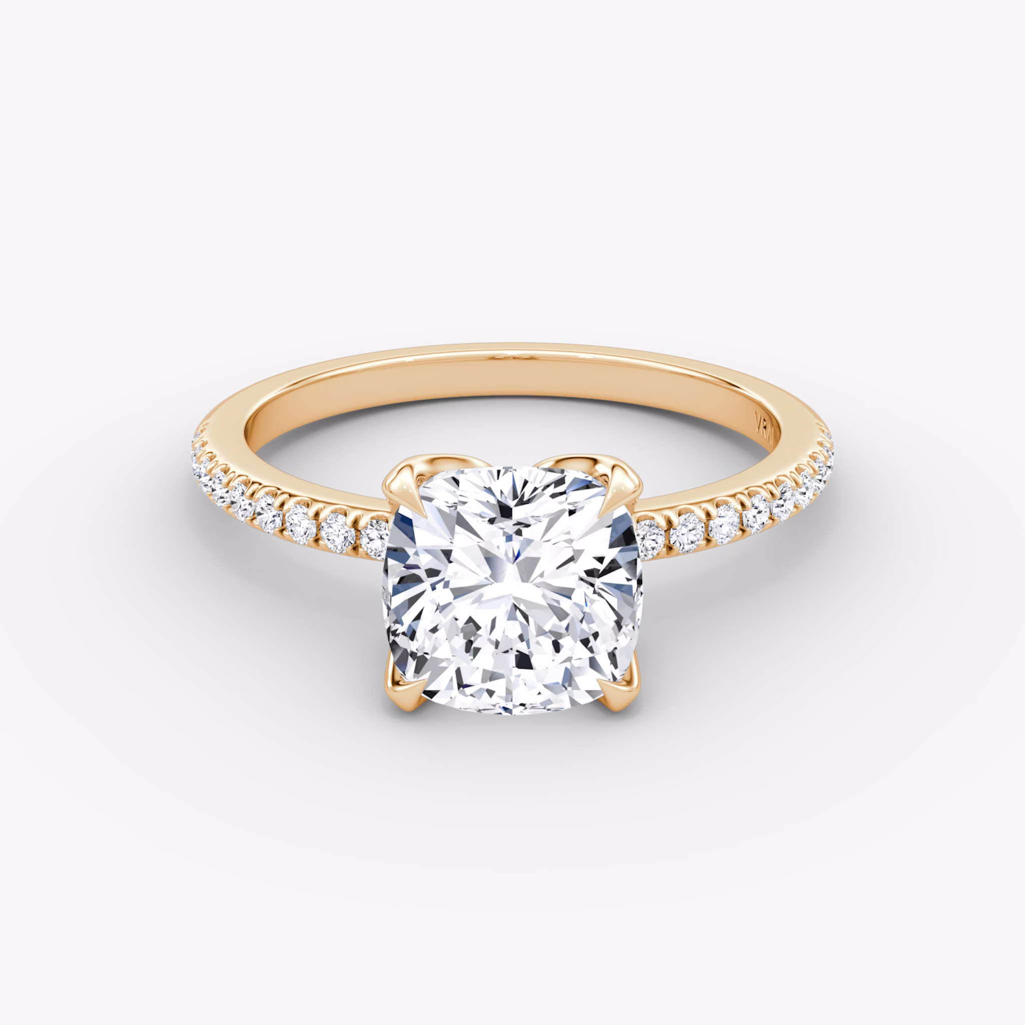 The Classic Petal | Cushion | 14k | Rose Gold | bandAccent: Pavé | diamondOrientation: vertical | caratWeight: other