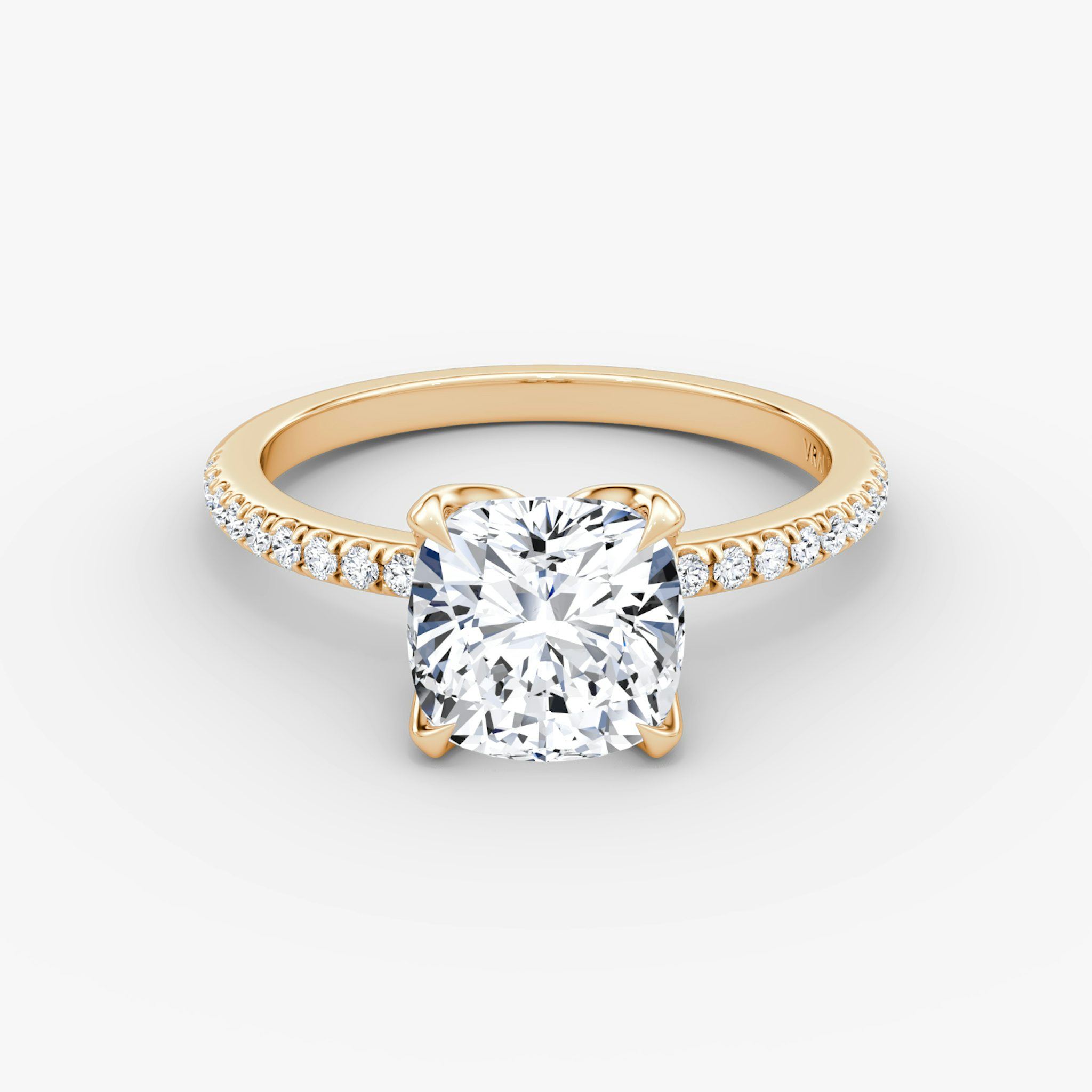 The Classic Petal | Cushion | 14k | Rose Gold | bandAccent: Pavé | diamondOrientation: vertical | caratWeight: other