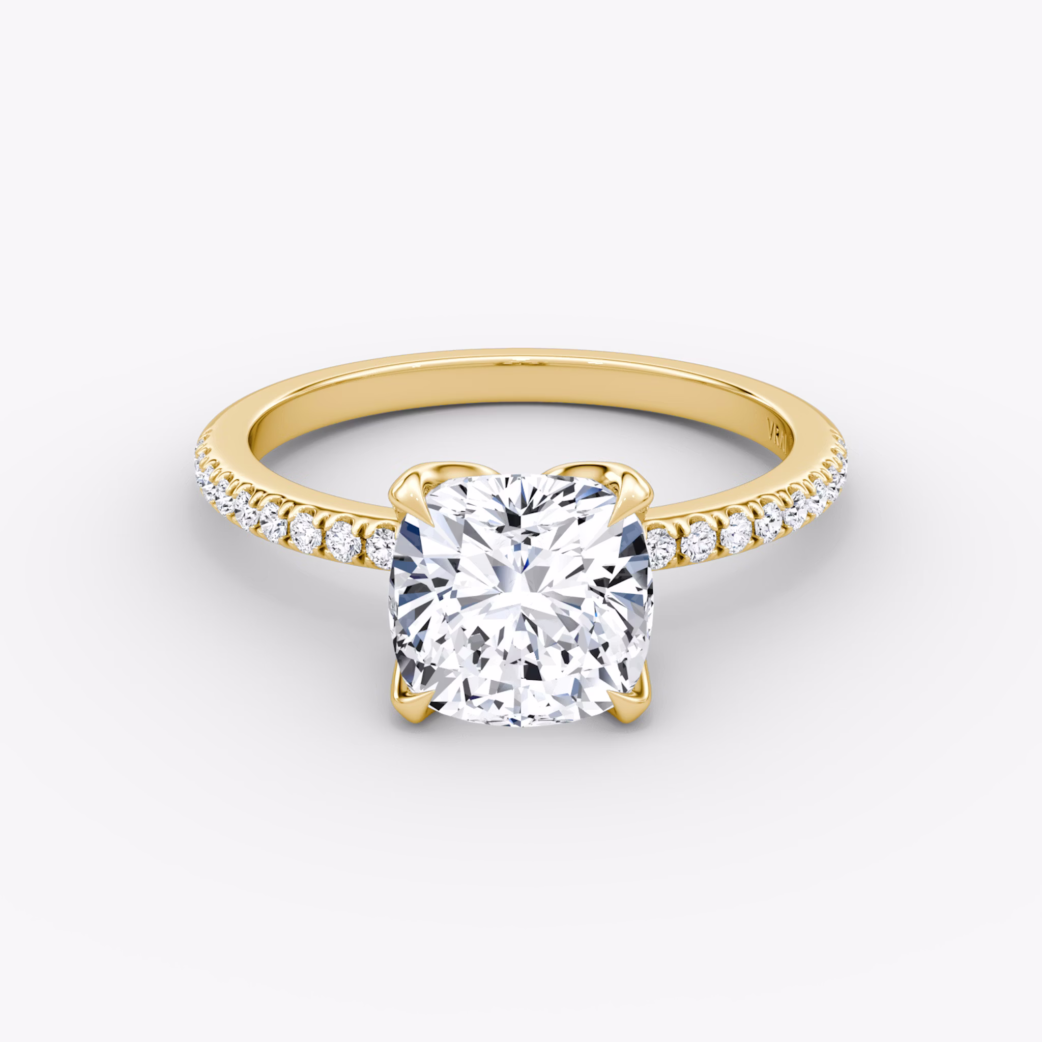 The Classic Petal | Cushion | 18k | Yellow Gold | bandAccent: Pavé | diamondOrientation: vertical | caratWeight: other