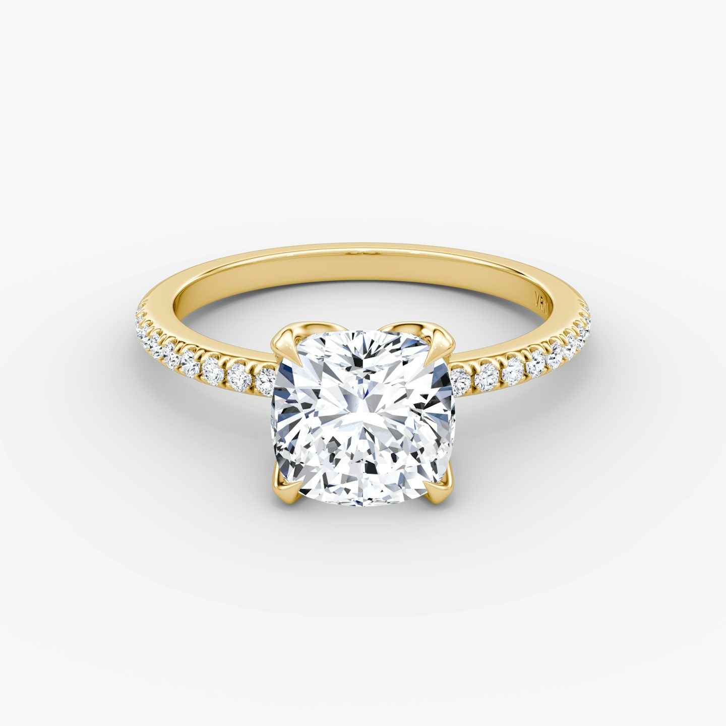 The Classic Petal | Cushion | 18k | Yellow Gold | bandAccent: Pavé | diamondOrientation: vertical | caratWeight: other