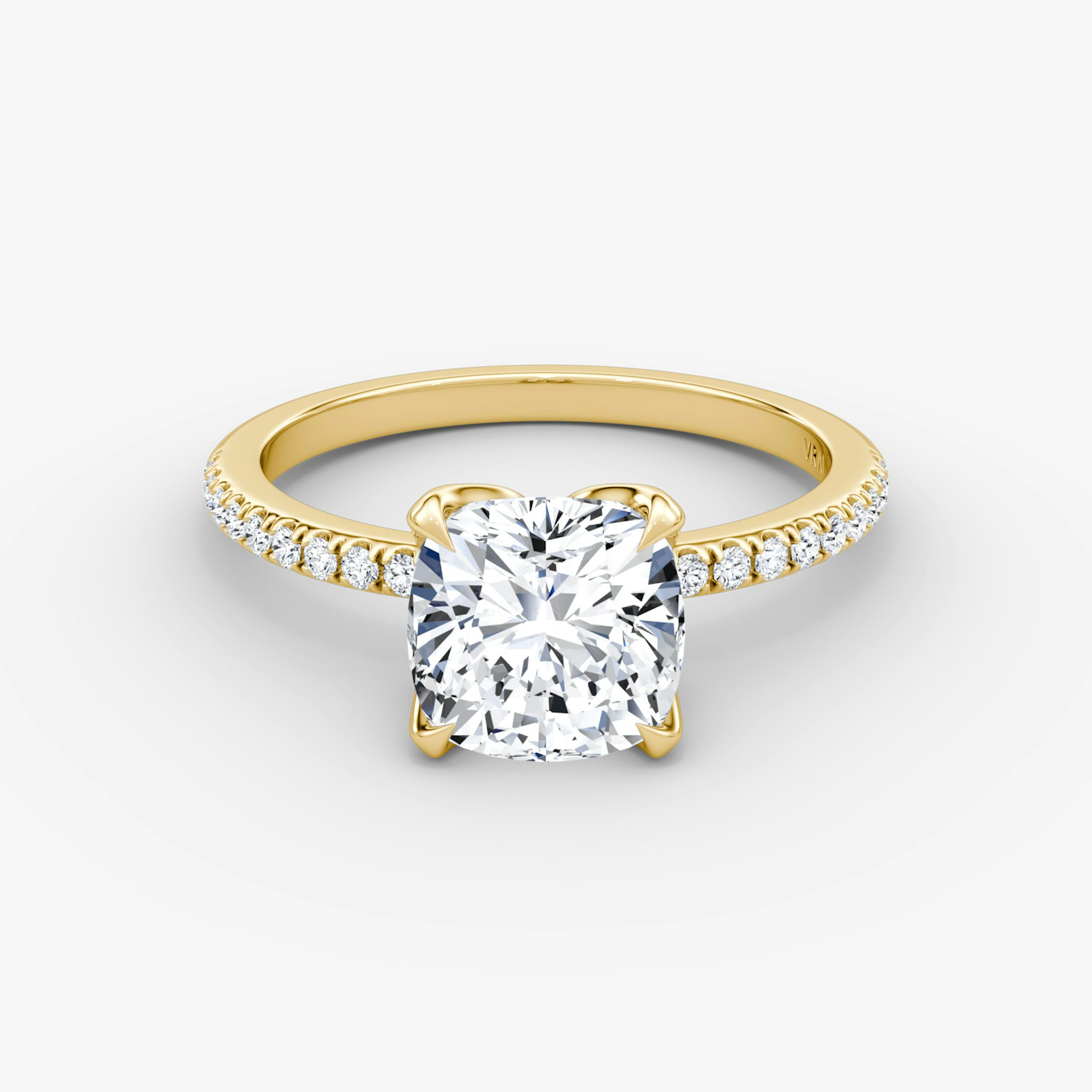 The Classic Petal | Cushion | 18k | Yellow Gold | bandAccent: Pavé | diamondOrientation: vertical | caratWeight: other