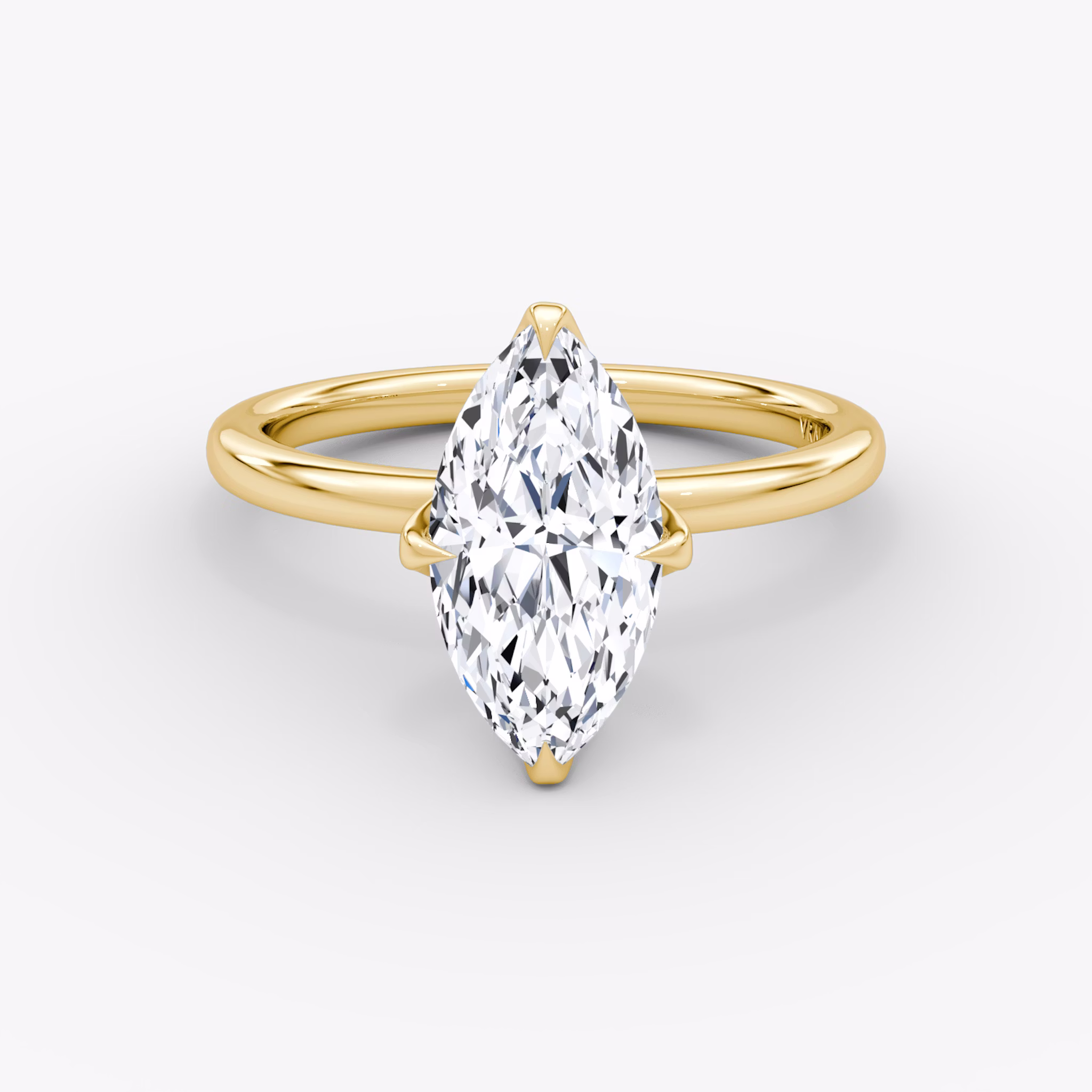 The Classic Petal | Marquise | 18k | Yellow Gold | bandAccent: Plain | diamondOrientation: vertical | caratWeight: other